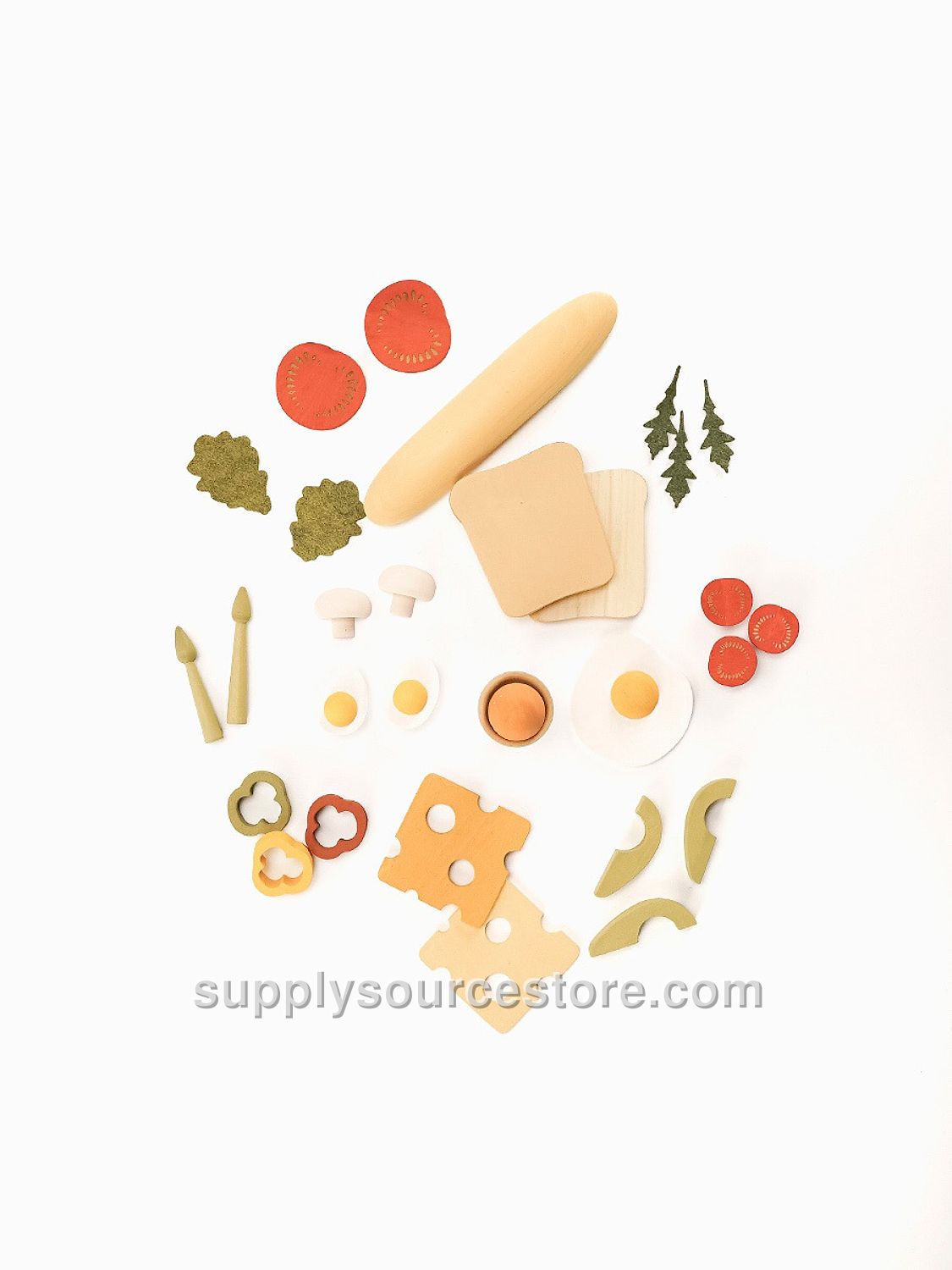 Wooden Play Food Set | Vegetarian Breakfast