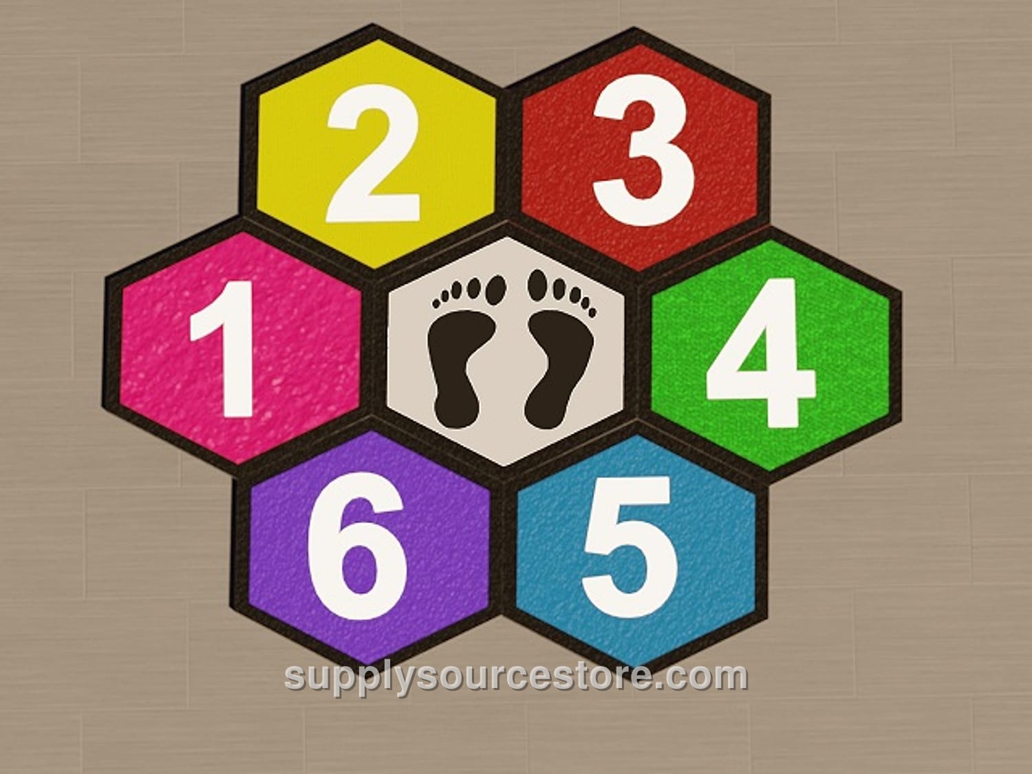 Rubber Tile Hopscotch Play Set (Standard Series – Black/White)