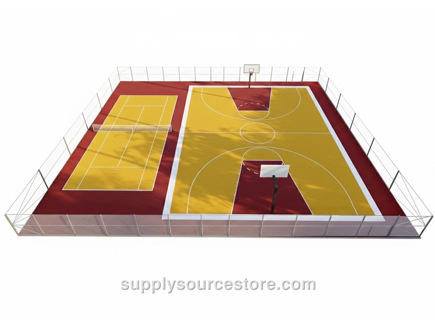Dual Open Sports Court (Basketball + Volleyball, Tennis)