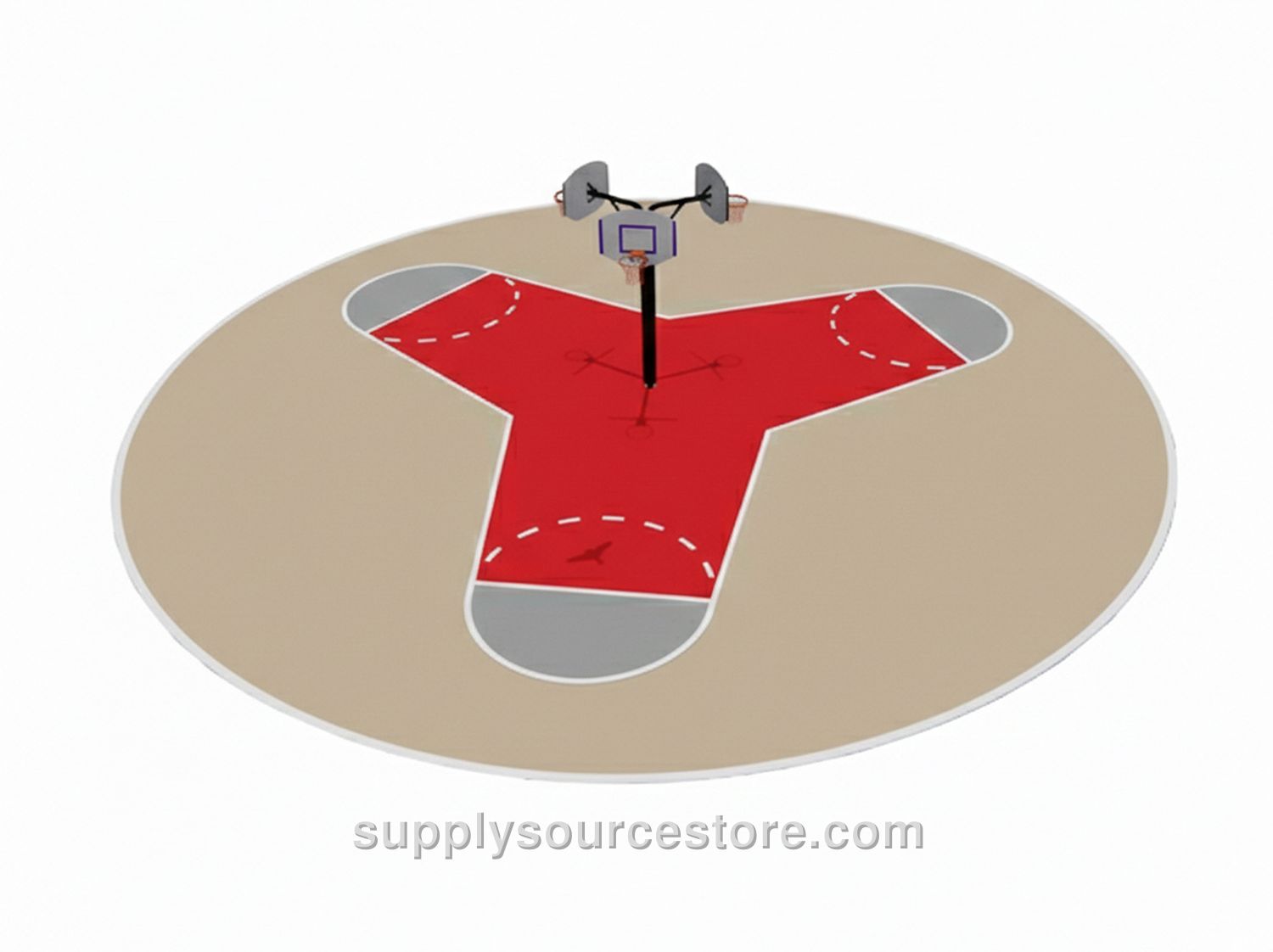 Three-Sided Circular Training Basketball Court