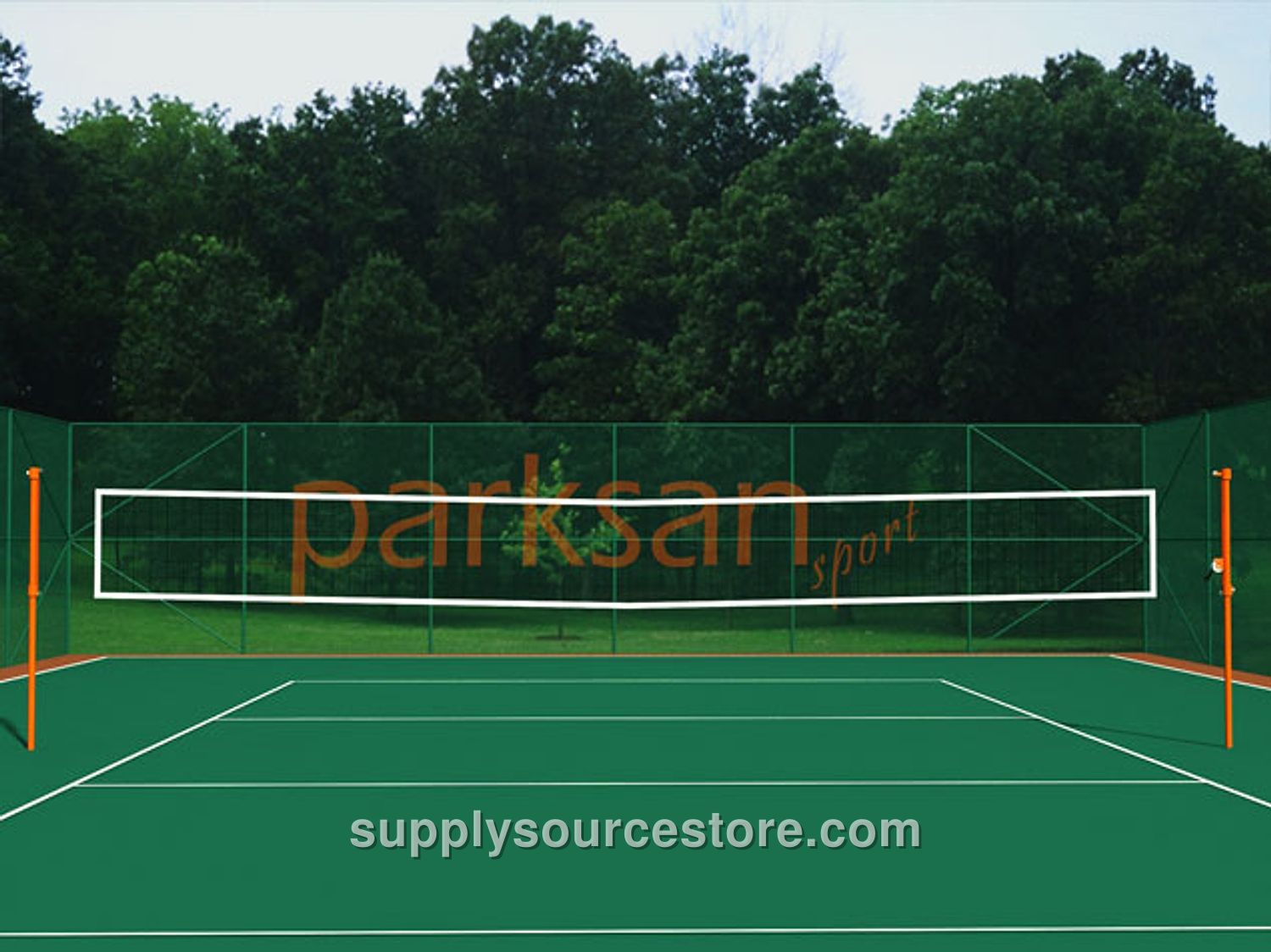 Volleyball/Tennis Adjustable Metal Pole with Net