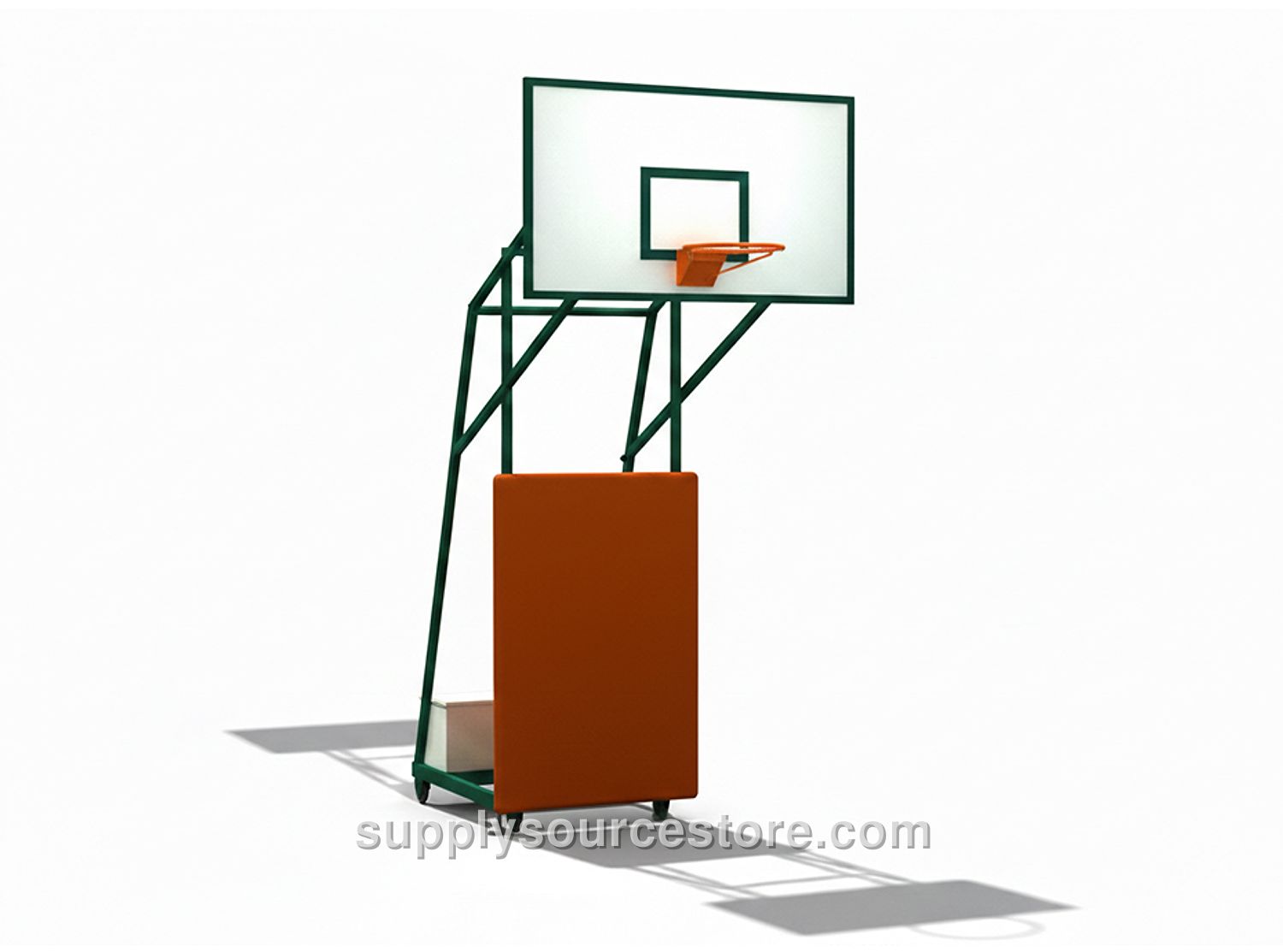 Four-Post Weighted Mobile Front-Guarded Basketball Hoop With Fiber Backboard (105×180)