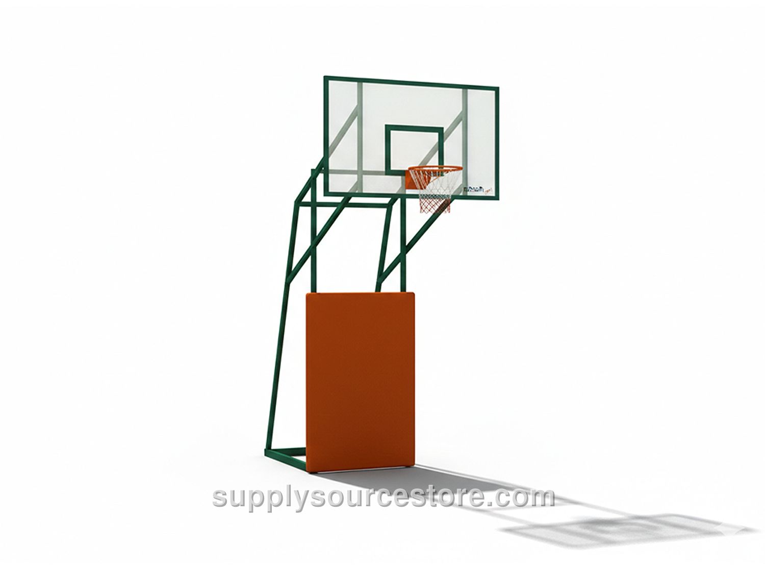 Four-Legged Front Guard Basketball Hoop with Glass Backboard (105×180)