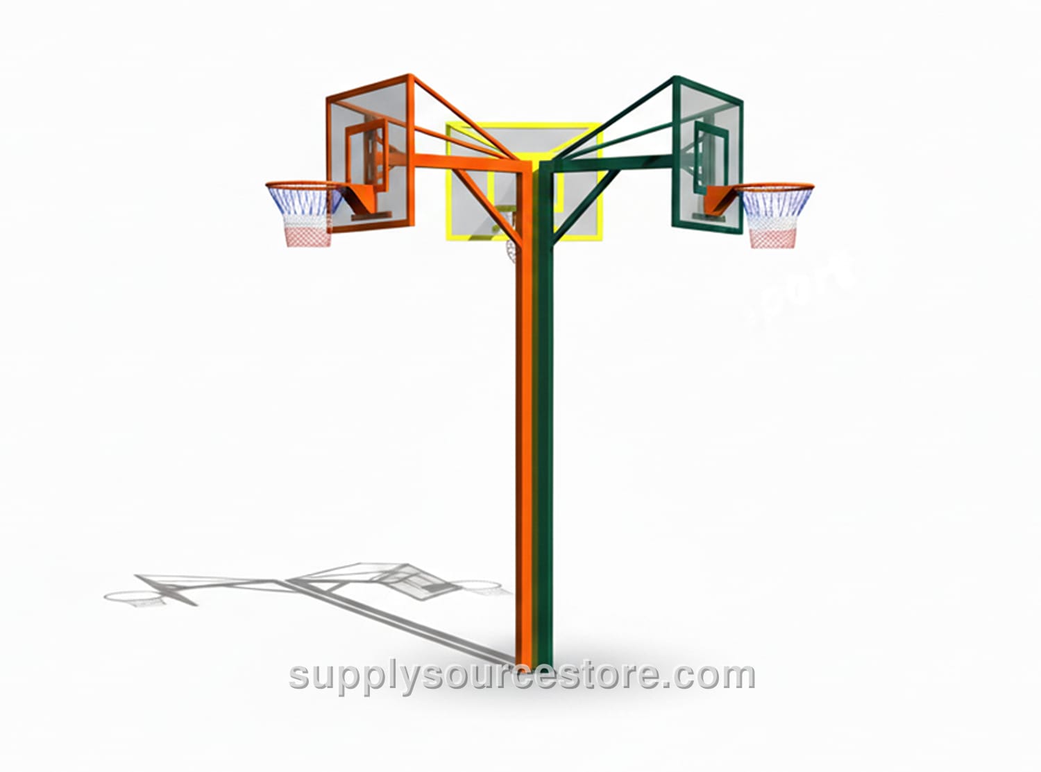 Three-Sided Basketball with Glass Backboard (90×120)