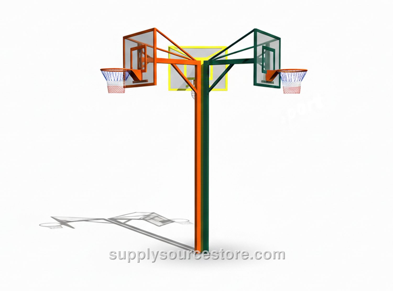 Training Three-Sided Basketball Hoop with Glass Backboard (90×120)