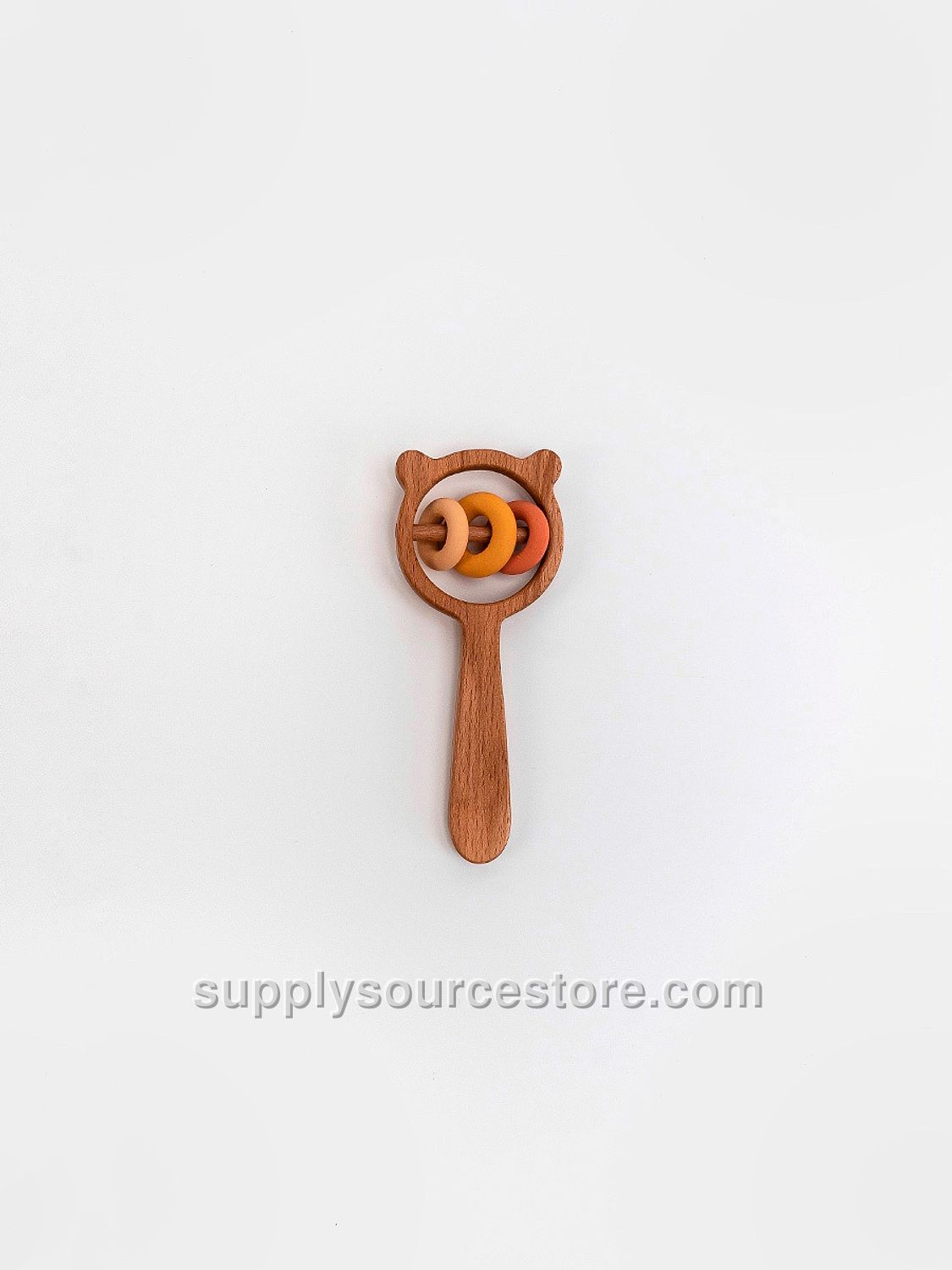Bear and rings rattle / Yellow-pink