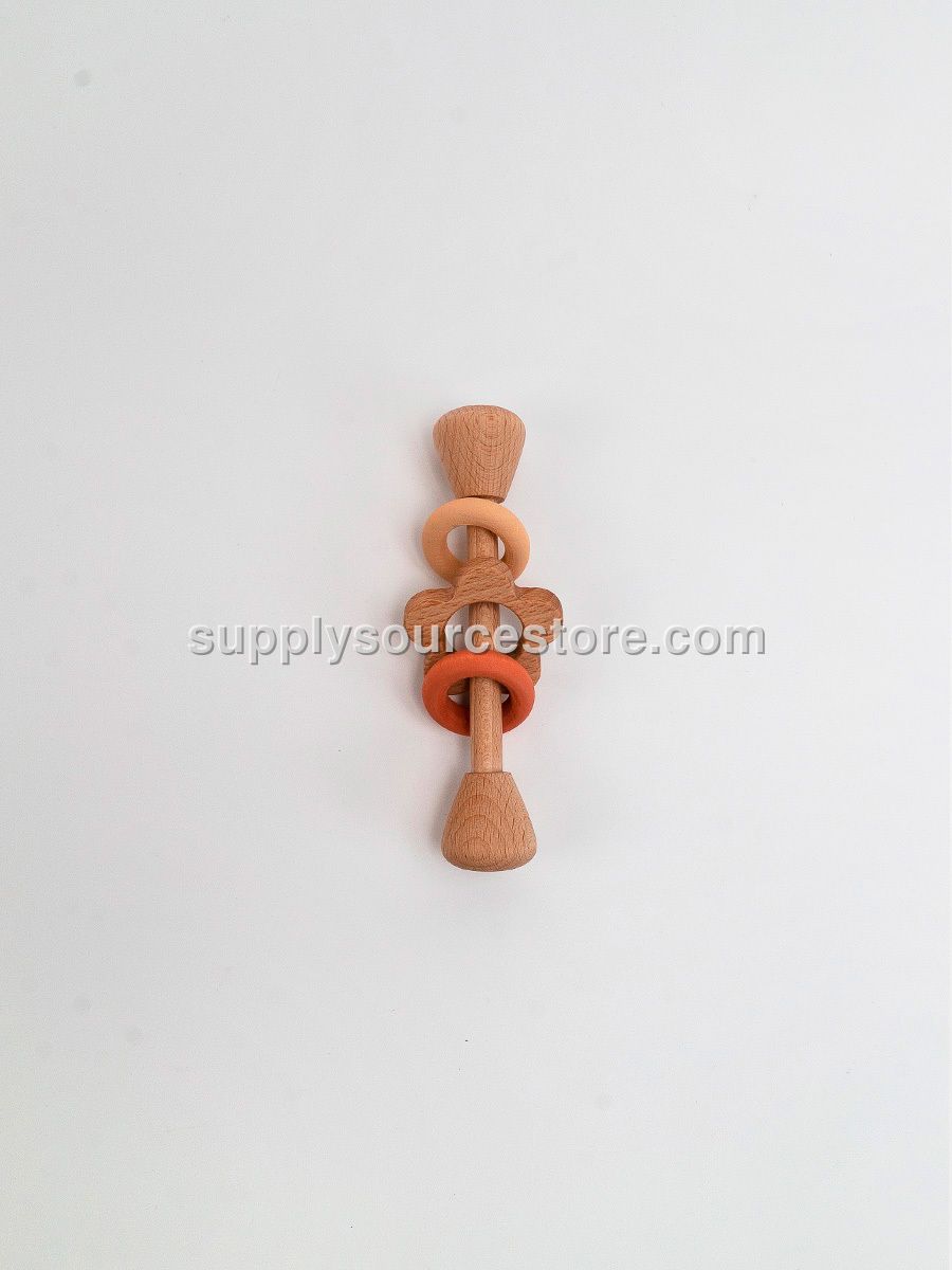 Rings and Flower rattle / Light pink