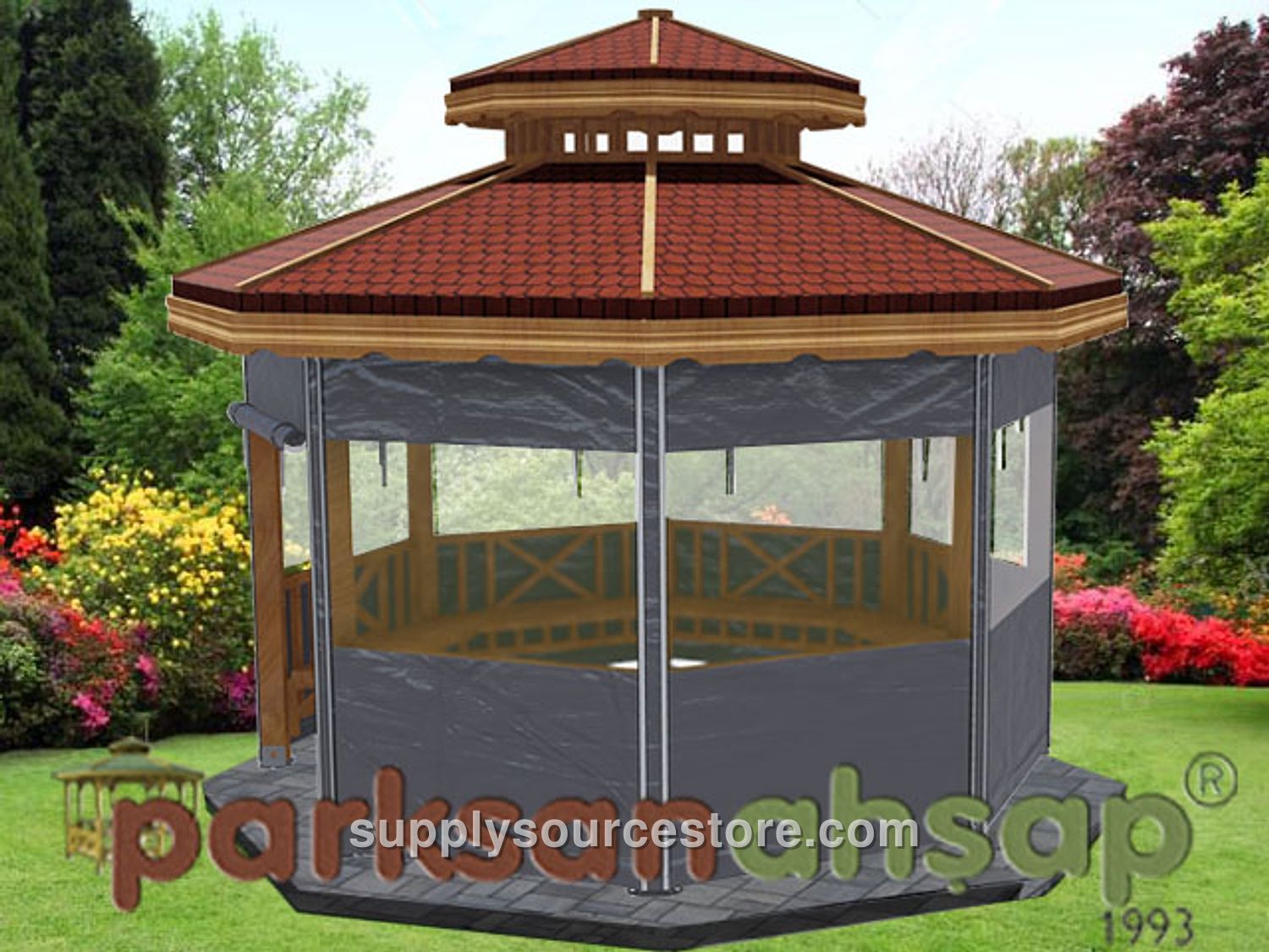 Wooden – Branded Octagonal Wooden Gazebo 400(L) x 400(W) x 330(H)