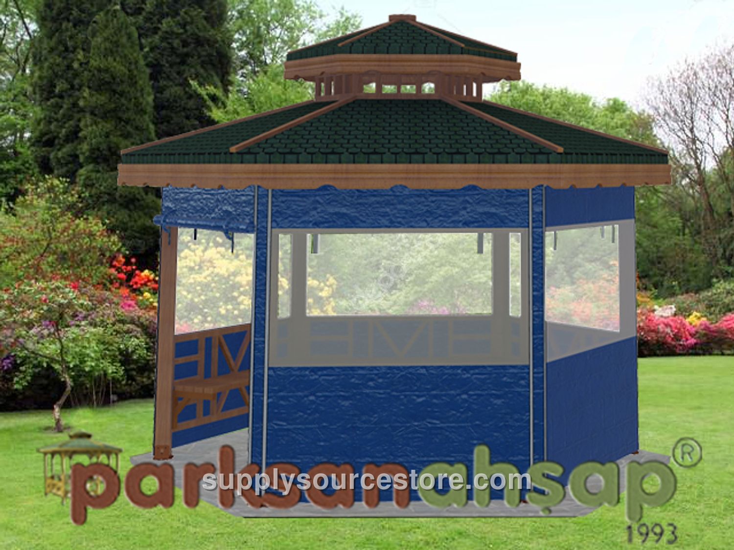 Wood – Braced Hexagonal Wooden Gazebo 400(L) x 400(W) x 330(H)