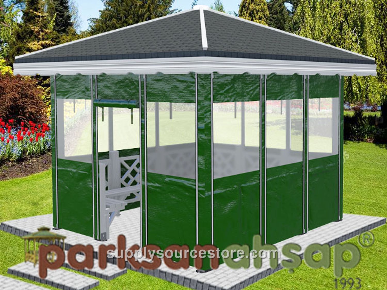 Wood – Square Wooden Framed Gazebo 300(L) x 300(W) x 290(H)