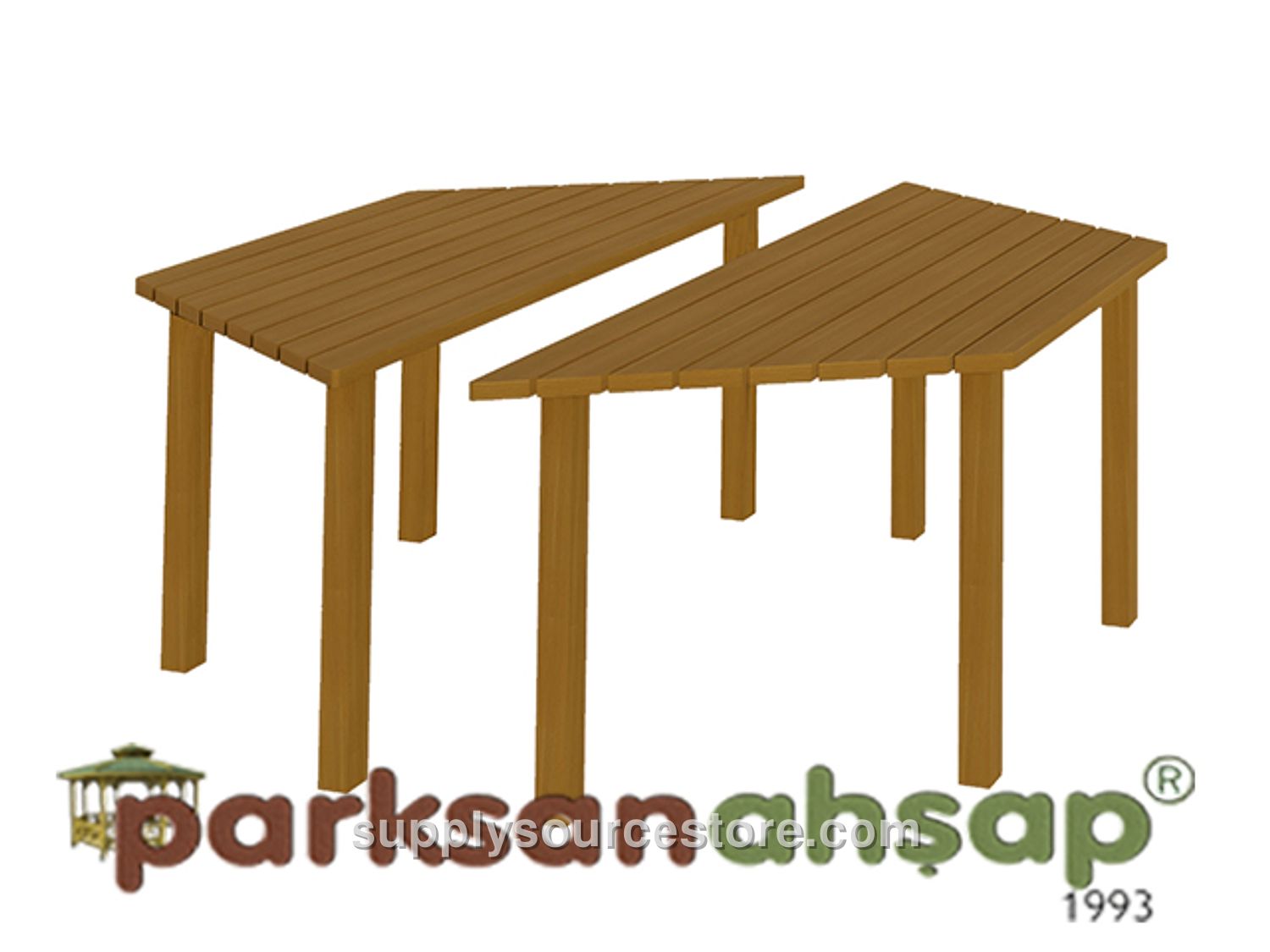 Wood – Wooden Hexagonal Table Set – 135 (Dia) x 75 (H)