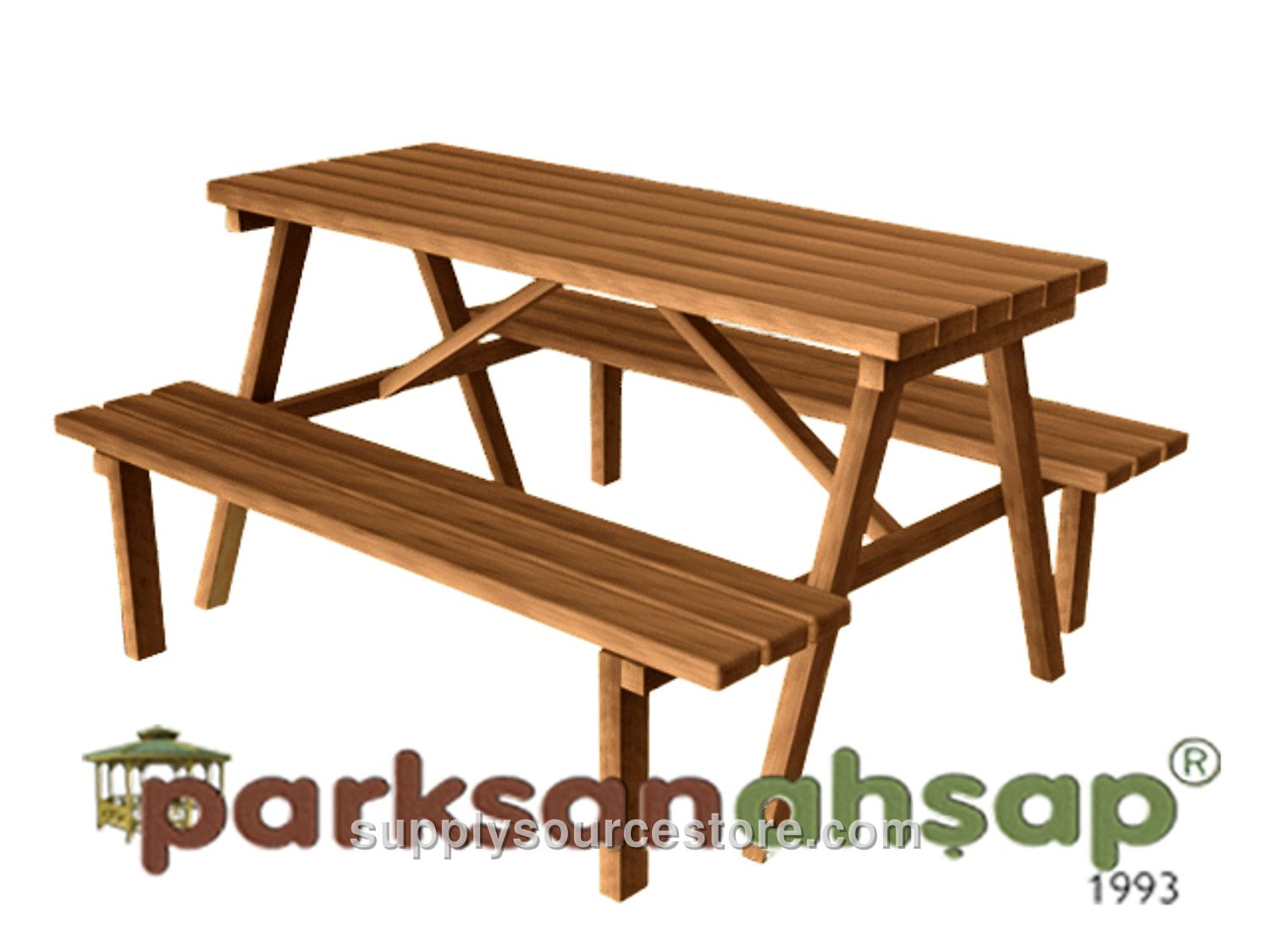 Picnic Table (Wooden) 145(L)×170(W)×75(H)