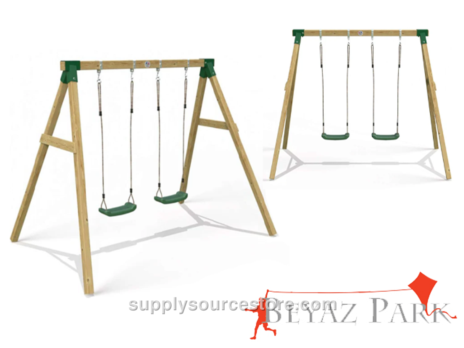 White Park 30852 Economic Wood Swing Set Duo