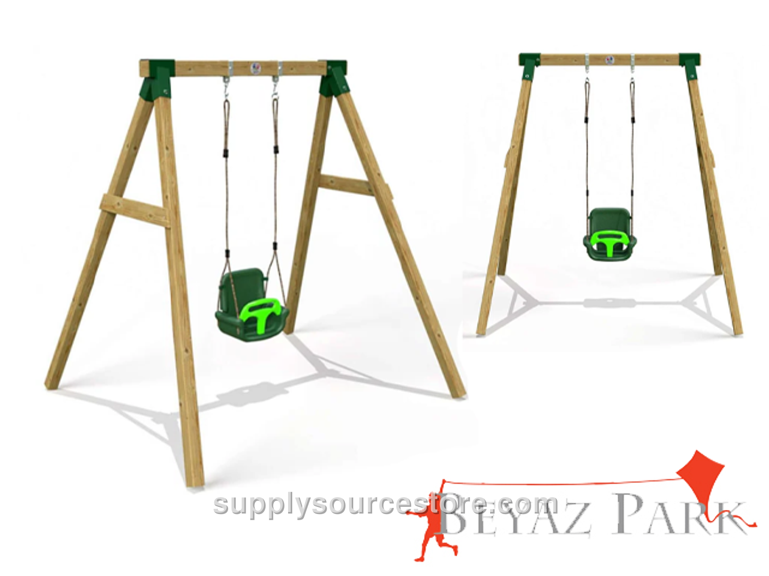 White Park -30851 – Economical Wooden Baby Swing Set