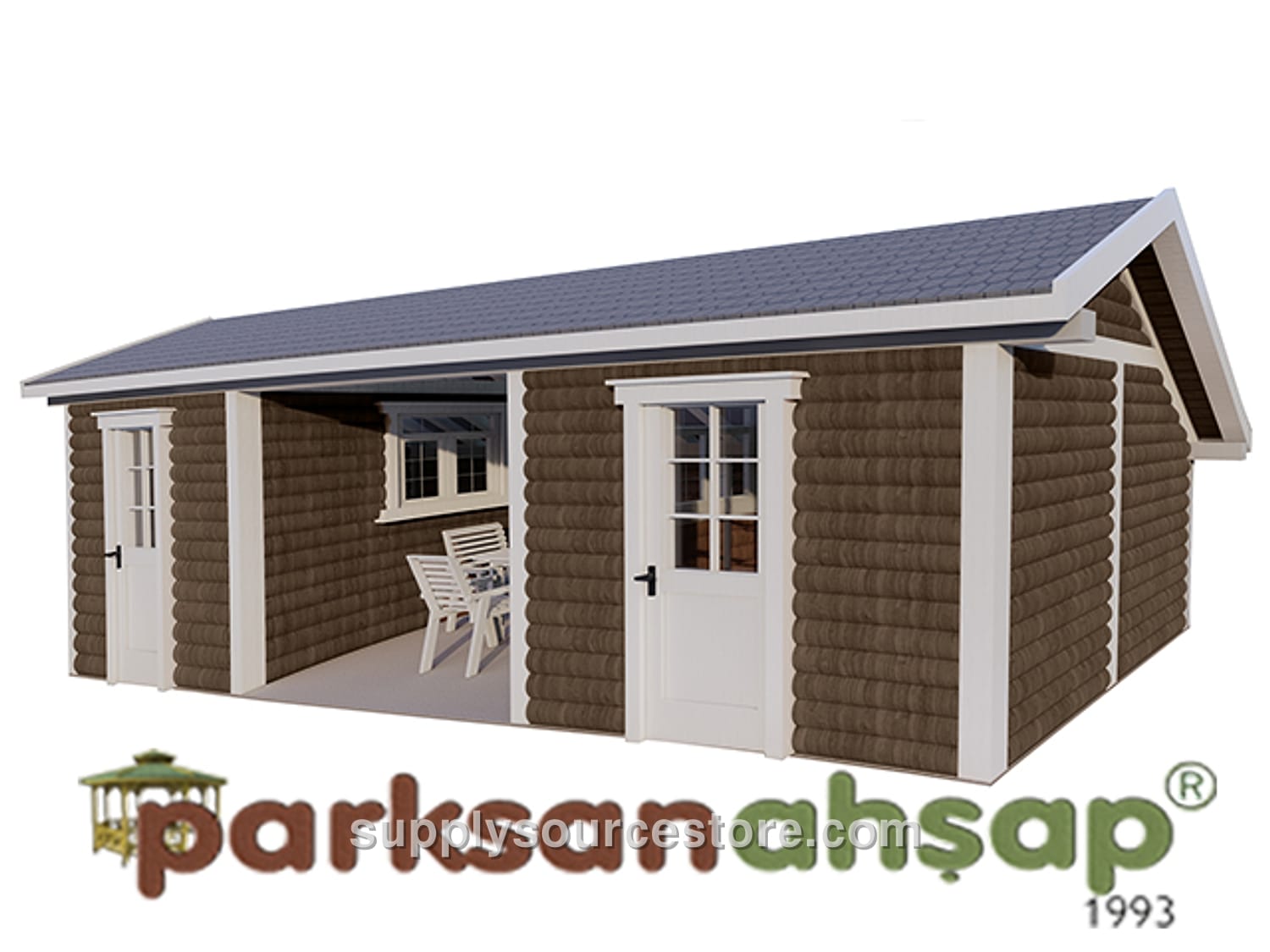 Wood – Wooden Two-Room Gazebo 300(L) x 900(W) x 330(H)