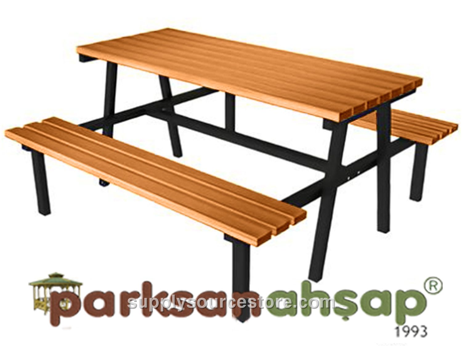 Wood Picnic Table (Metal Legs) 195(L)x180(W)x75(H)