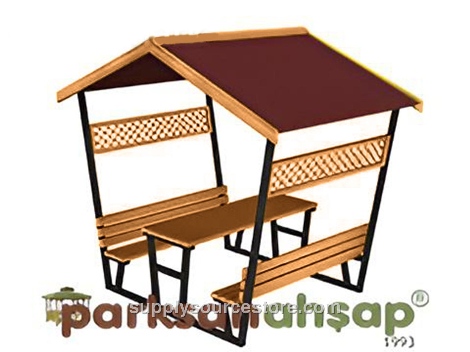 Wood – Covered Picnic Table (Metal) 295(L) x 180(W) x 282(H)