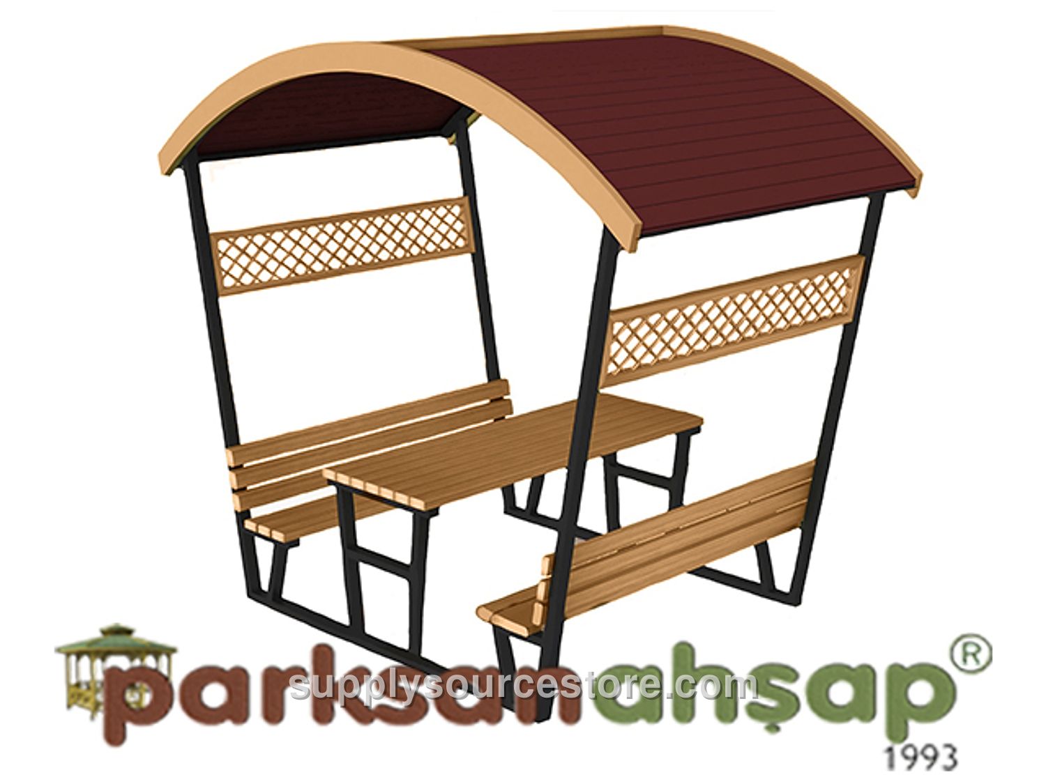 Wood – Covered Picnic Table (Metal) 300(L) x 180(W) x 243(H)