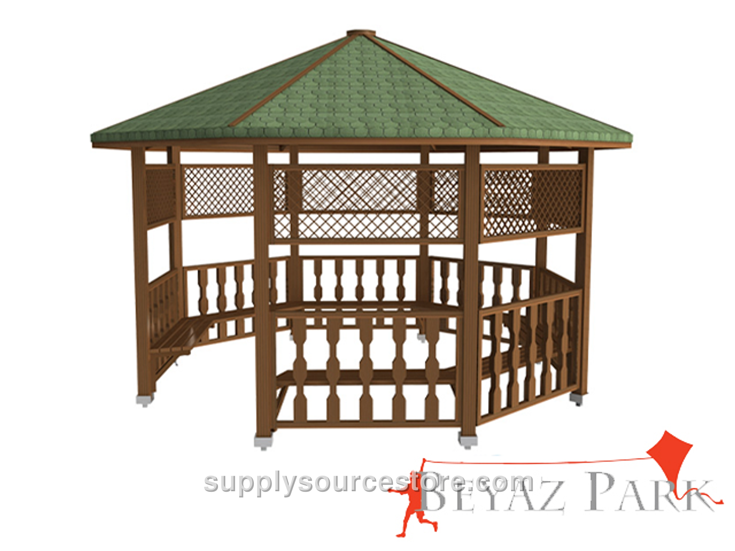 Wooden Octagonal Gazebo 400x400x300 (L*W*H)