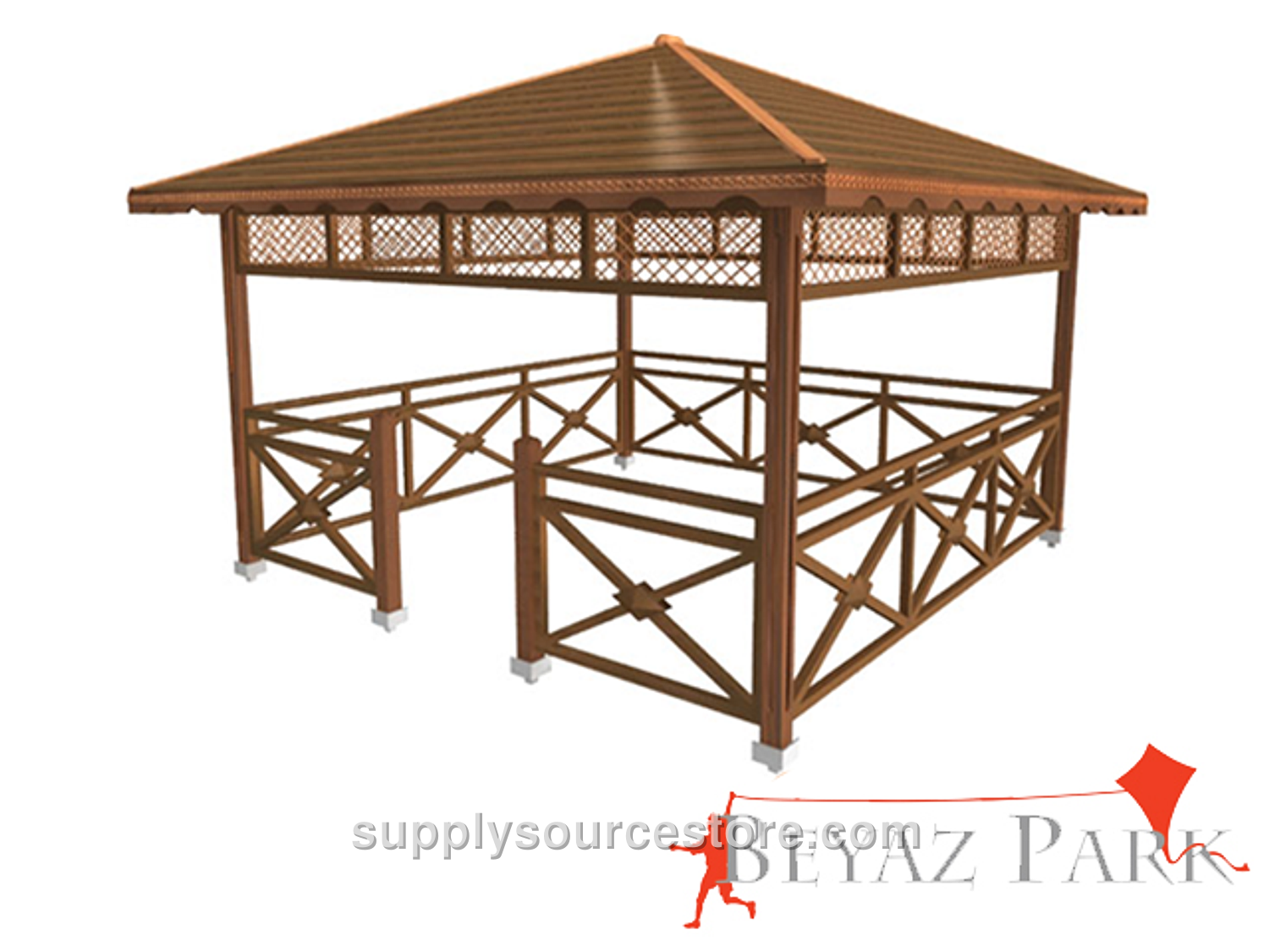 White Park 70134 – Wooden Gazebo Square 400(L) x 400(W) x 300(H)