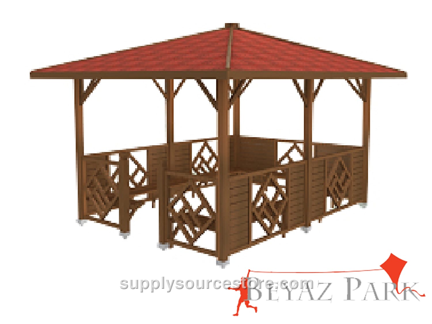 Wooden Rectangular Playhouse 300x400x300 (L*W*H)