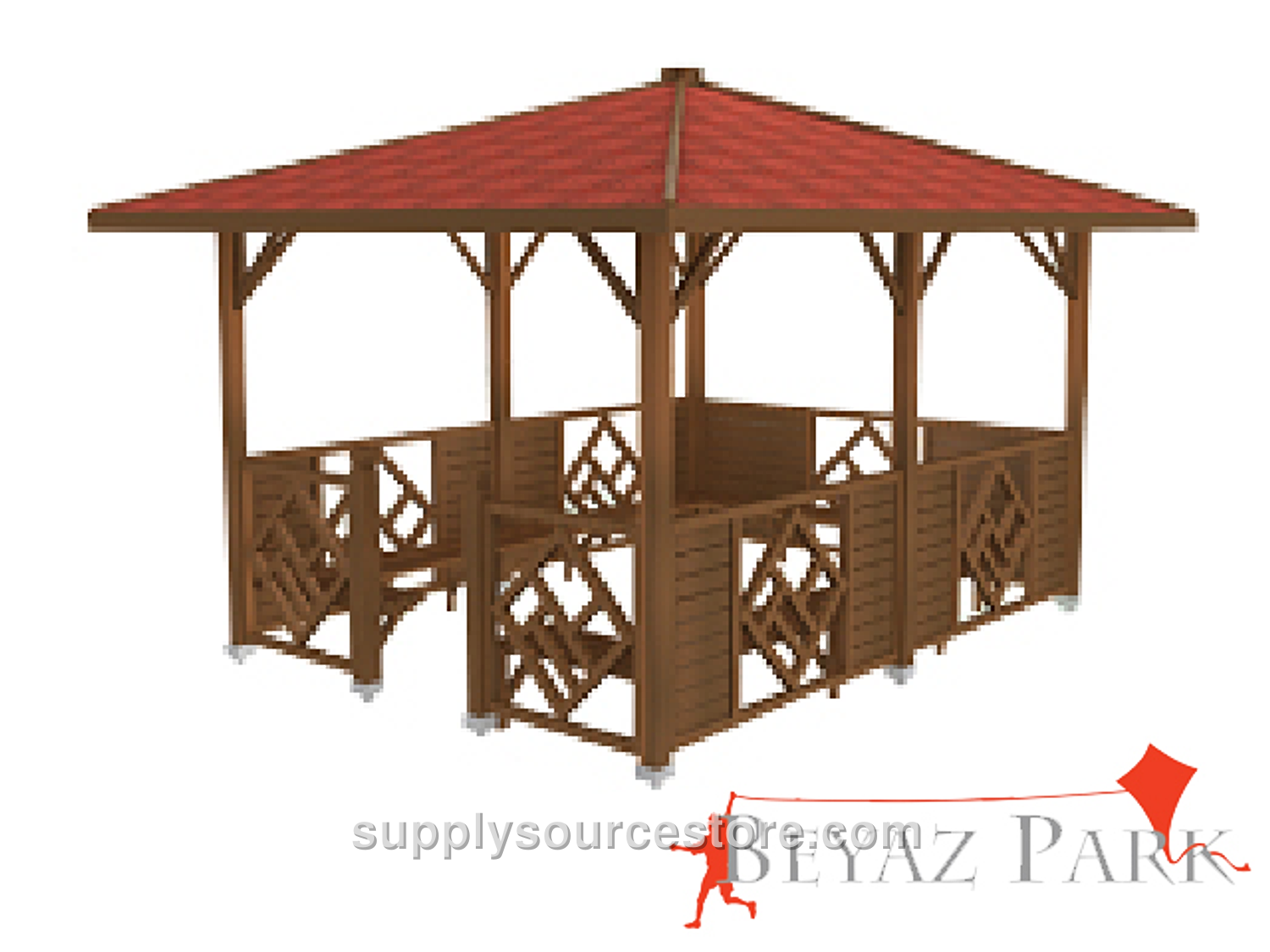 Wooden Rectangular Gazebo 300x400x300 (L*W*H)