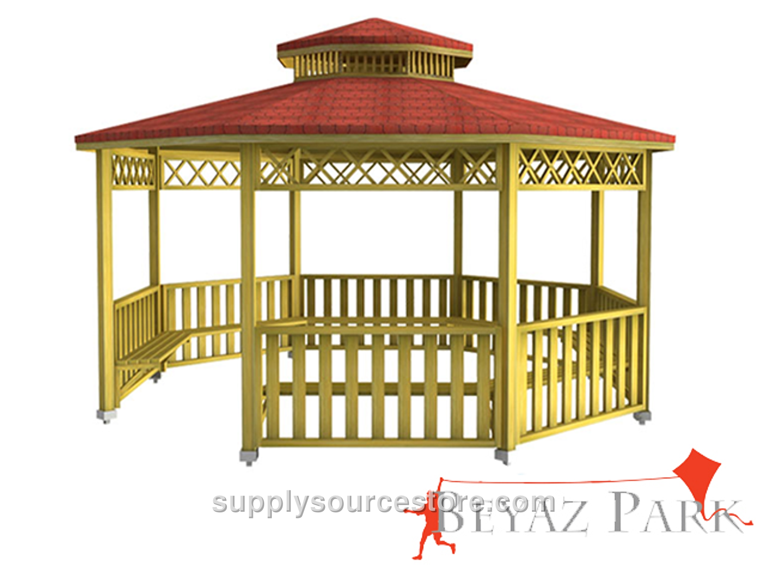Wooden Octagonal Gazebo 500x500x330 (L×W×H)