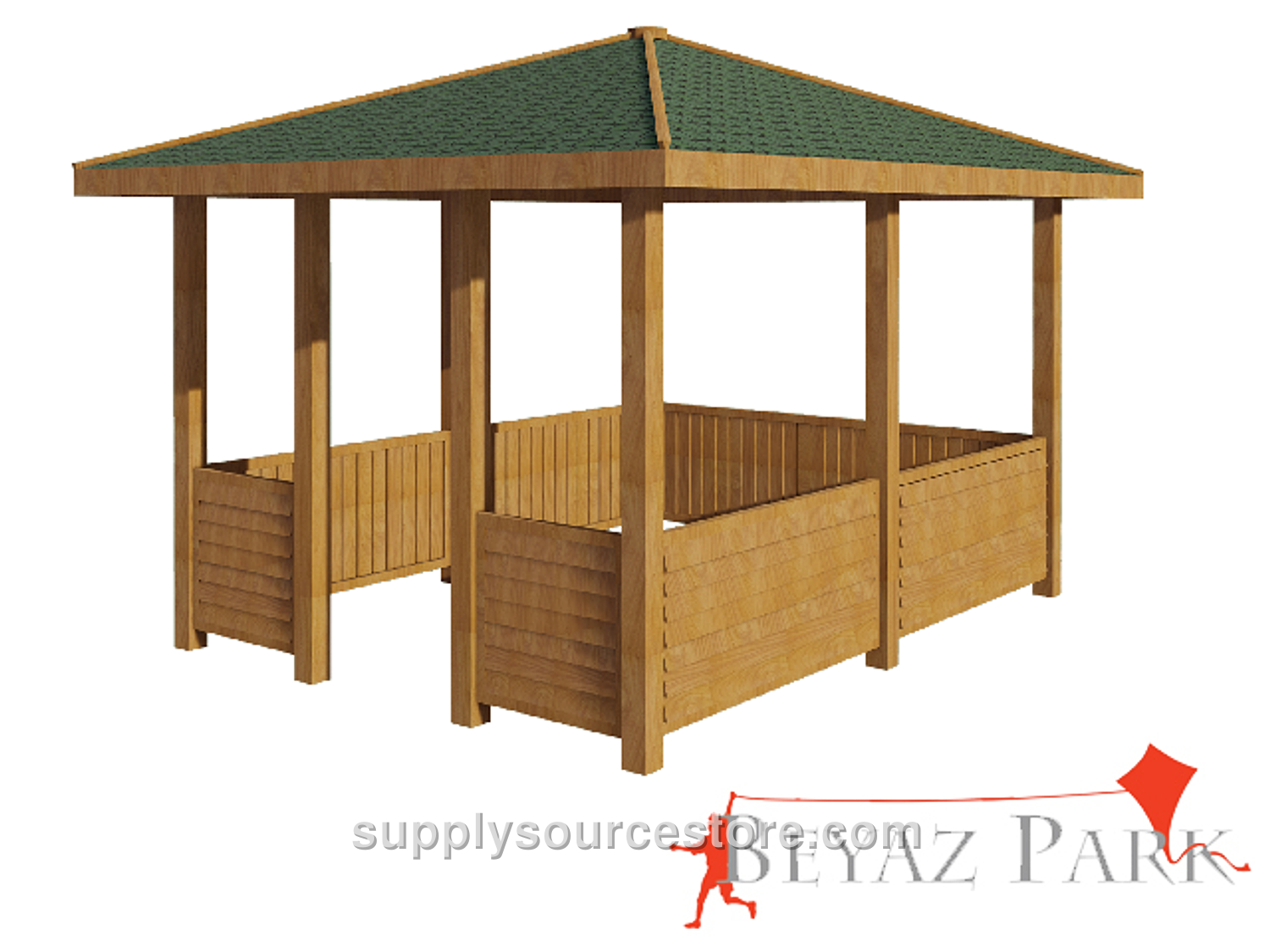 Wooden Rectangular Pavilion 300x400x300 (L*W*H)