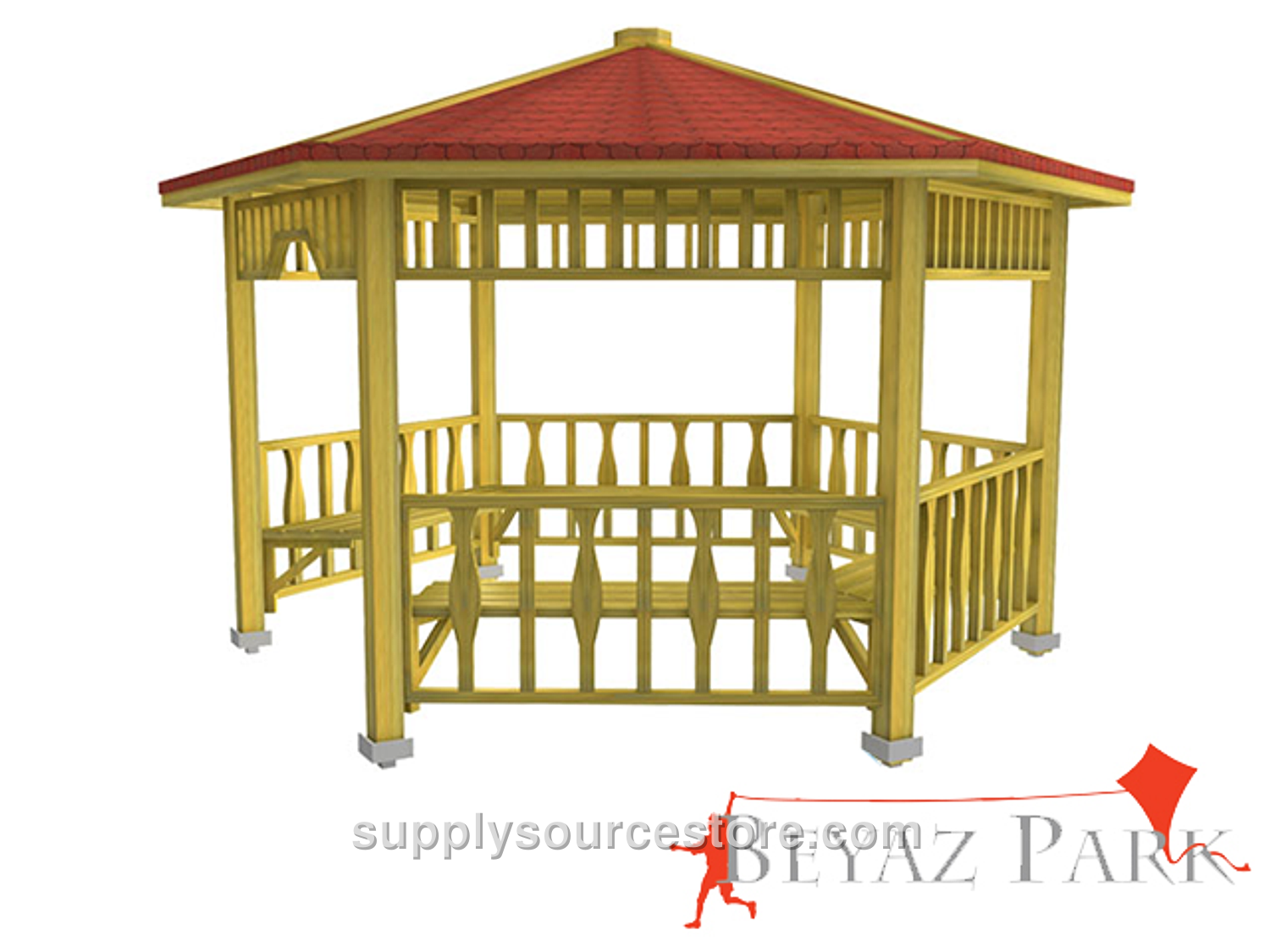 Wooden Hexagonal Gazebo 300x300x290 (LxWxH)