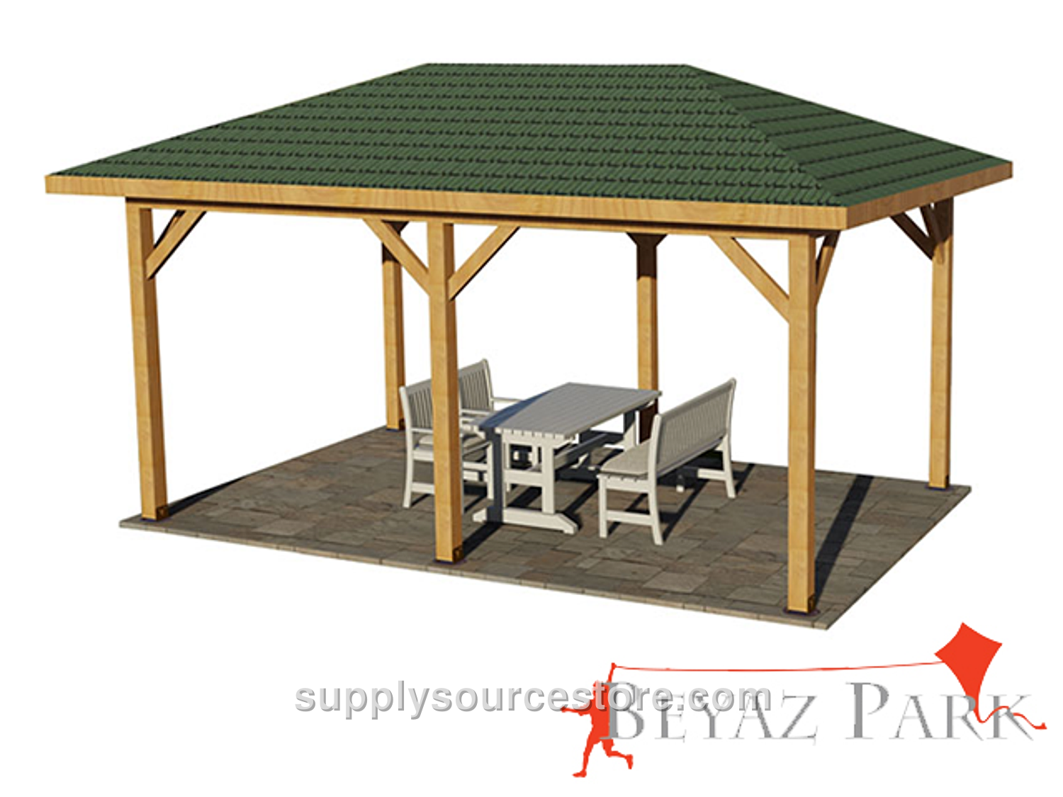 Wooden Rectangular Gazebo 300x500x330