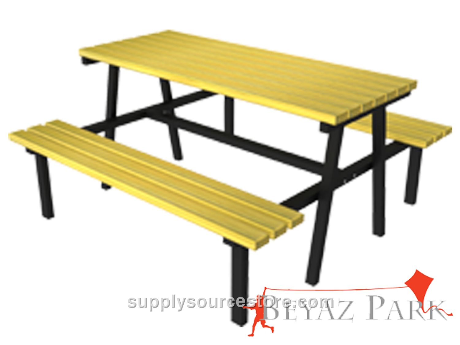 Metal-Base Picnic Table