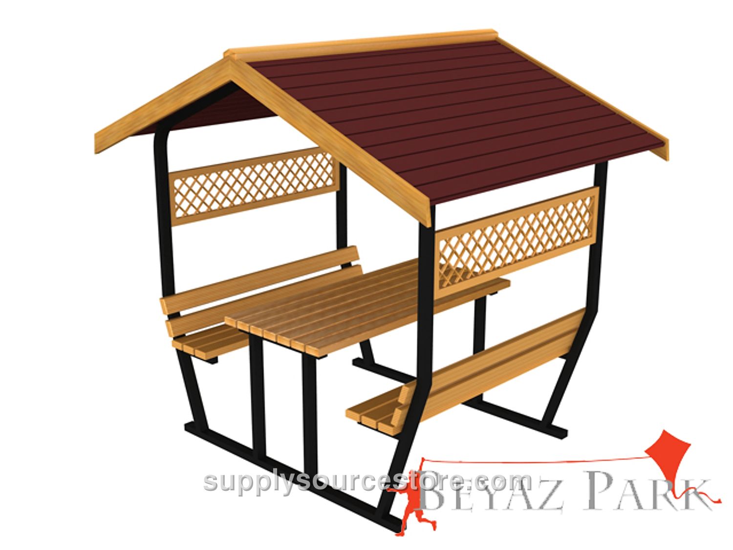 Covered Picnic Table (Metal) 295(L)×180(W)×282(H)