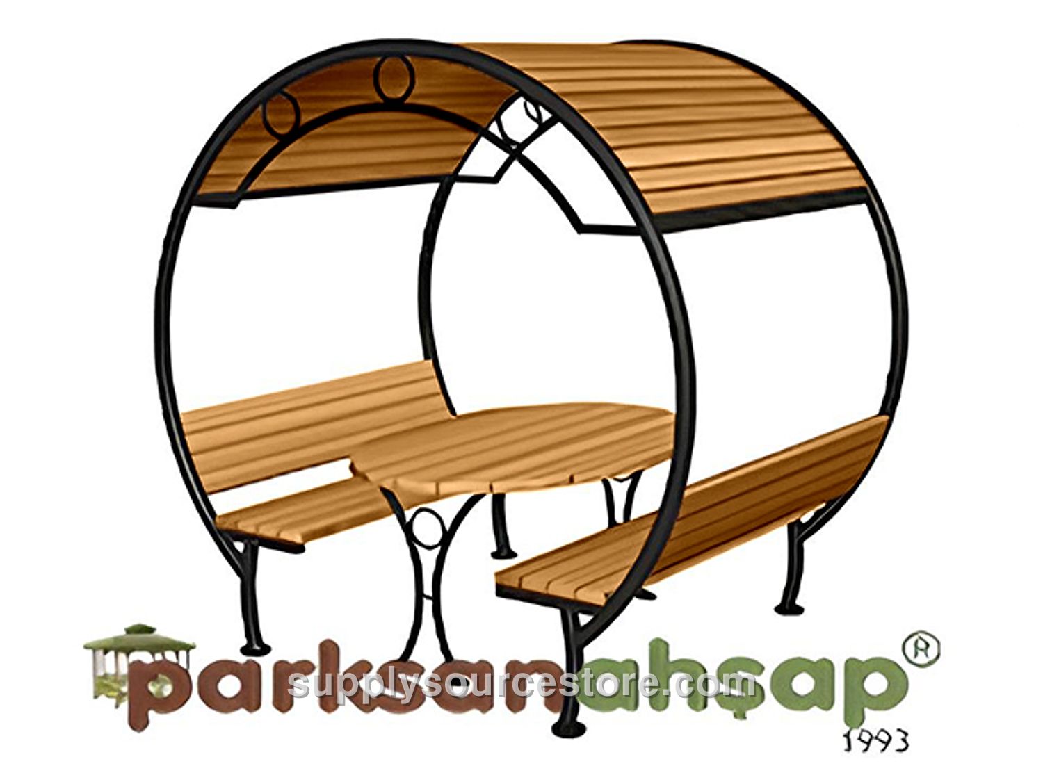 Wood – Covered Picnic Table (Metal) 250(L) x 150(W) x 252(H)