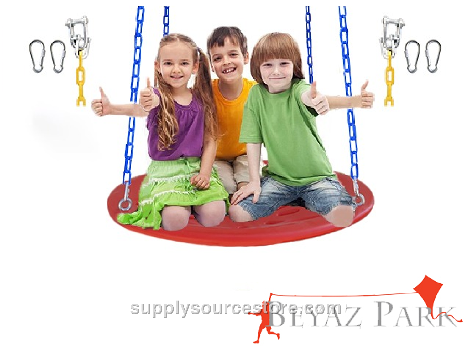White Park -08 – Polyethylene Incubator Swing Seat (Soft Plastic Covered Chain) Ø80 cm (31.5 in)