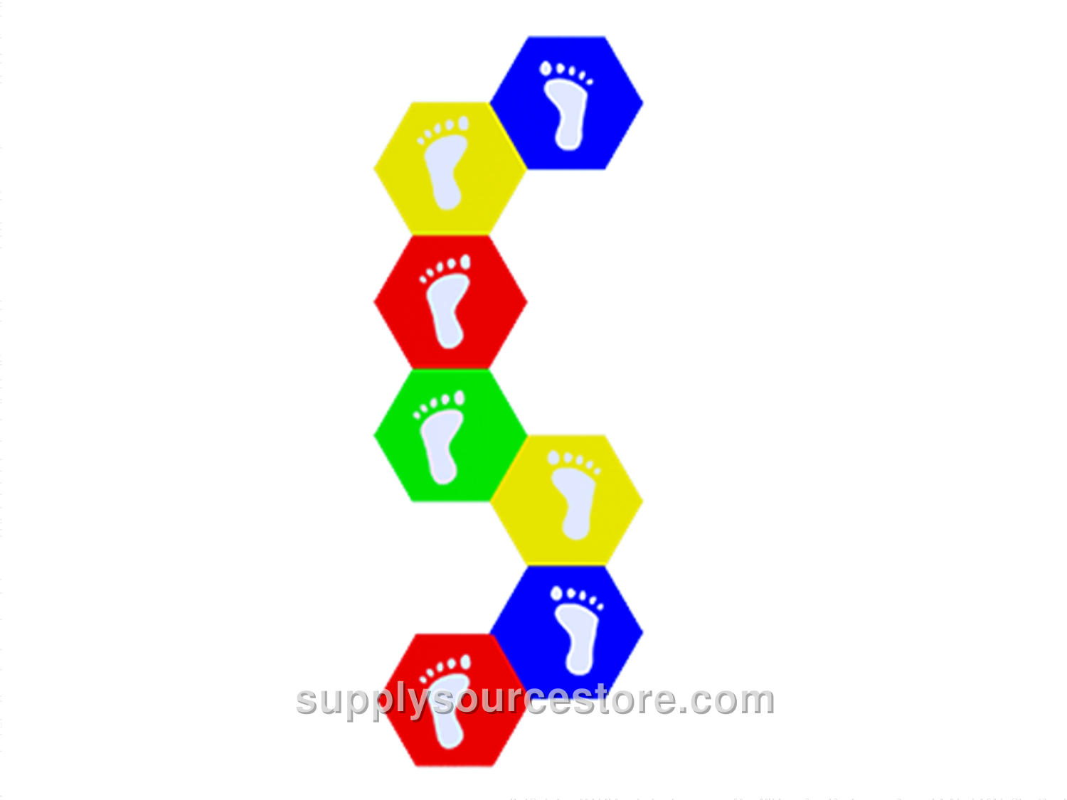 Stepped Hexagon Hopscotch Play Set 7-Piece (Custom Color)