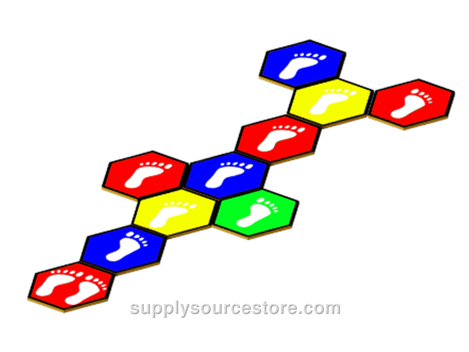 Stepped Hexagonal Hopscotch Play Set 10-Piece (Custom Color)