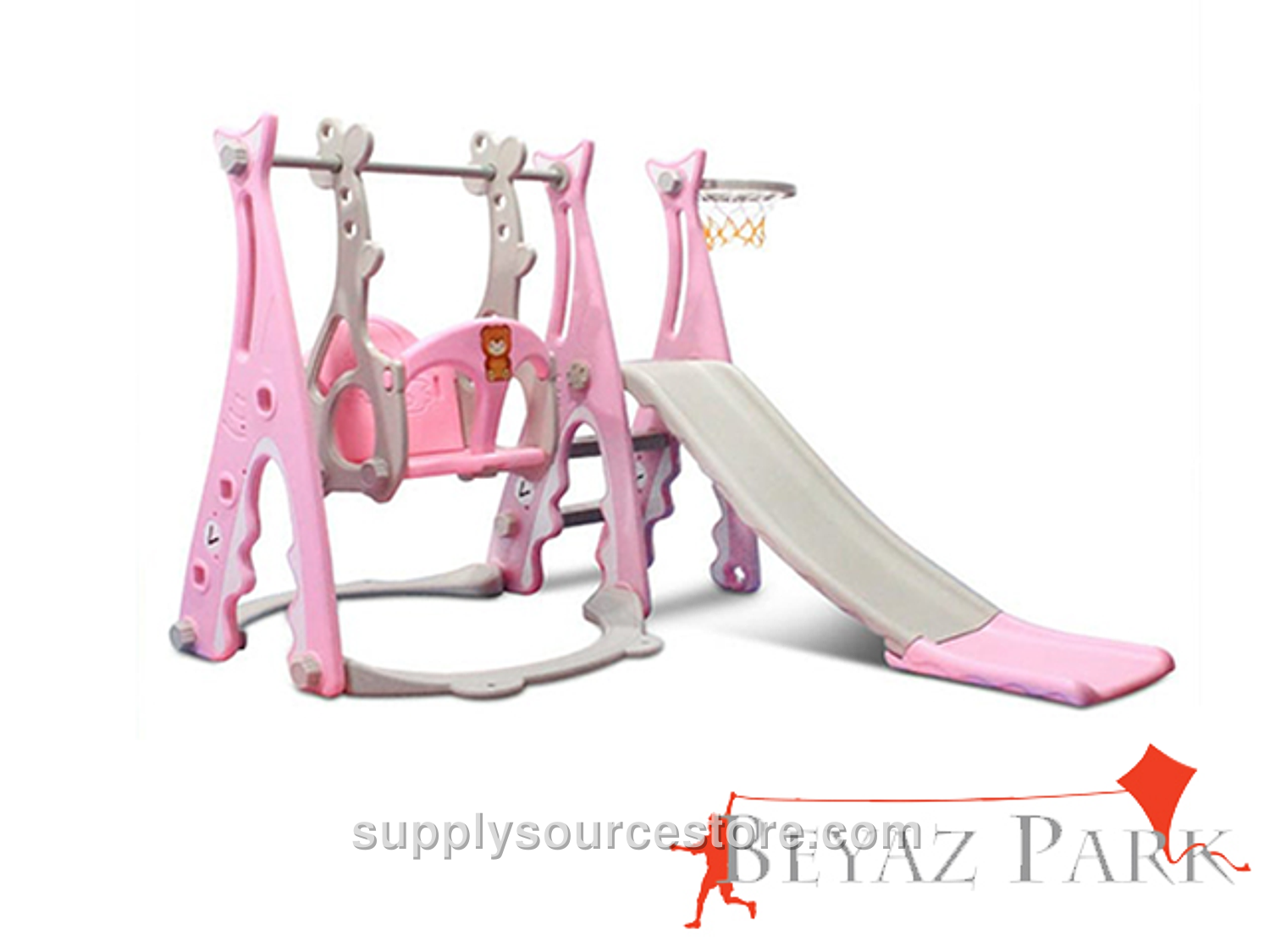 Princess Pink Polka Dot Swing and Slide Set