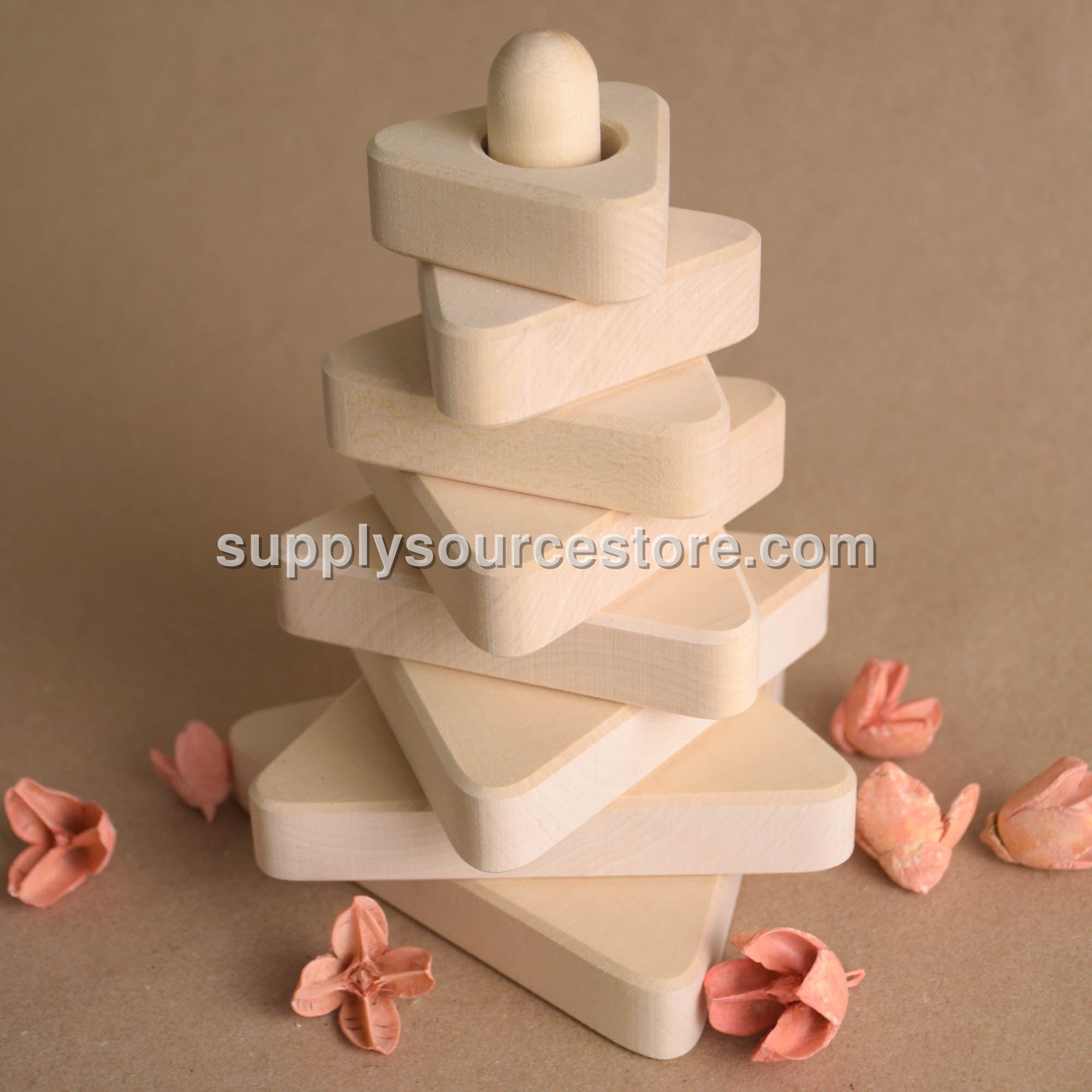 Natural Ring Stacking Toy Triangle