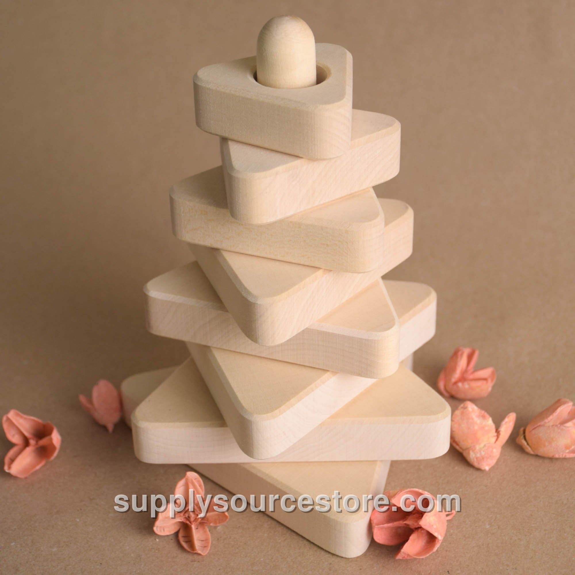 Natural Ring Stacking Toy Triangle