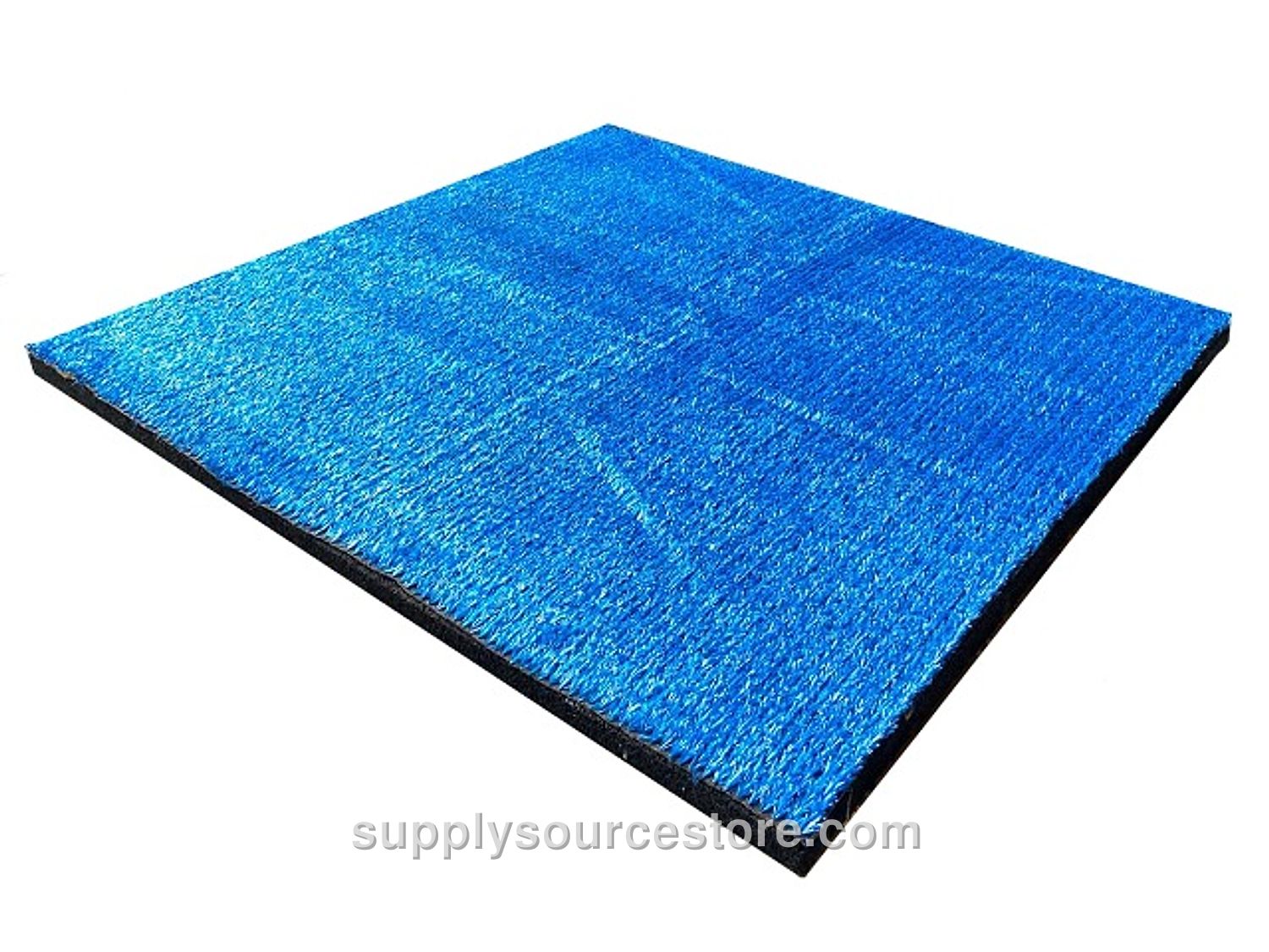 Artificial Grass Covered Rubber Tile Flooring (100×100) Black + Blue