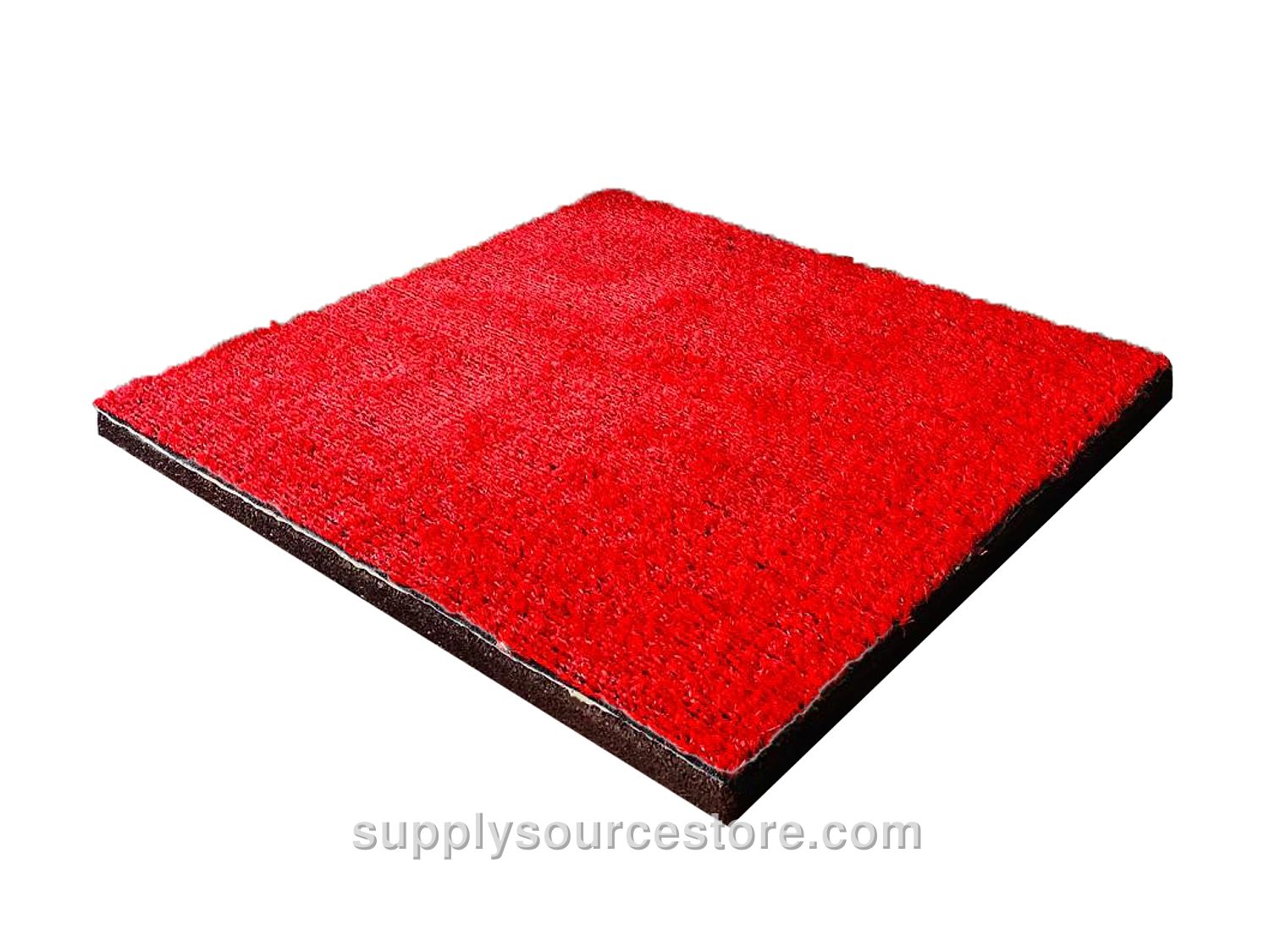 Artificial Grass Covered Rubber Checkerboard Flooring (50×50) Black + Red