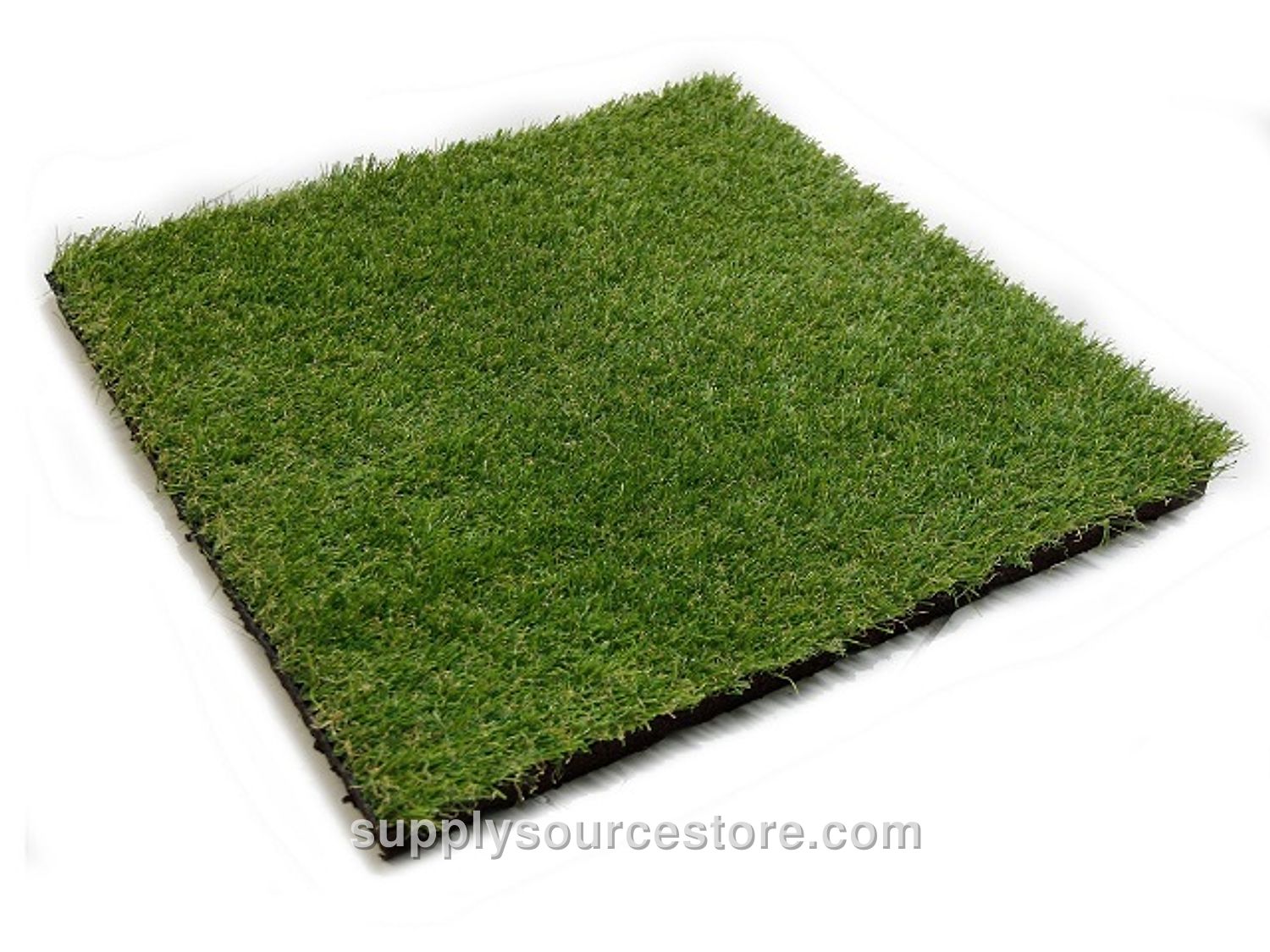 Synthetic Grass Covered Rubber Grid Flooring (50×50) Black + Green