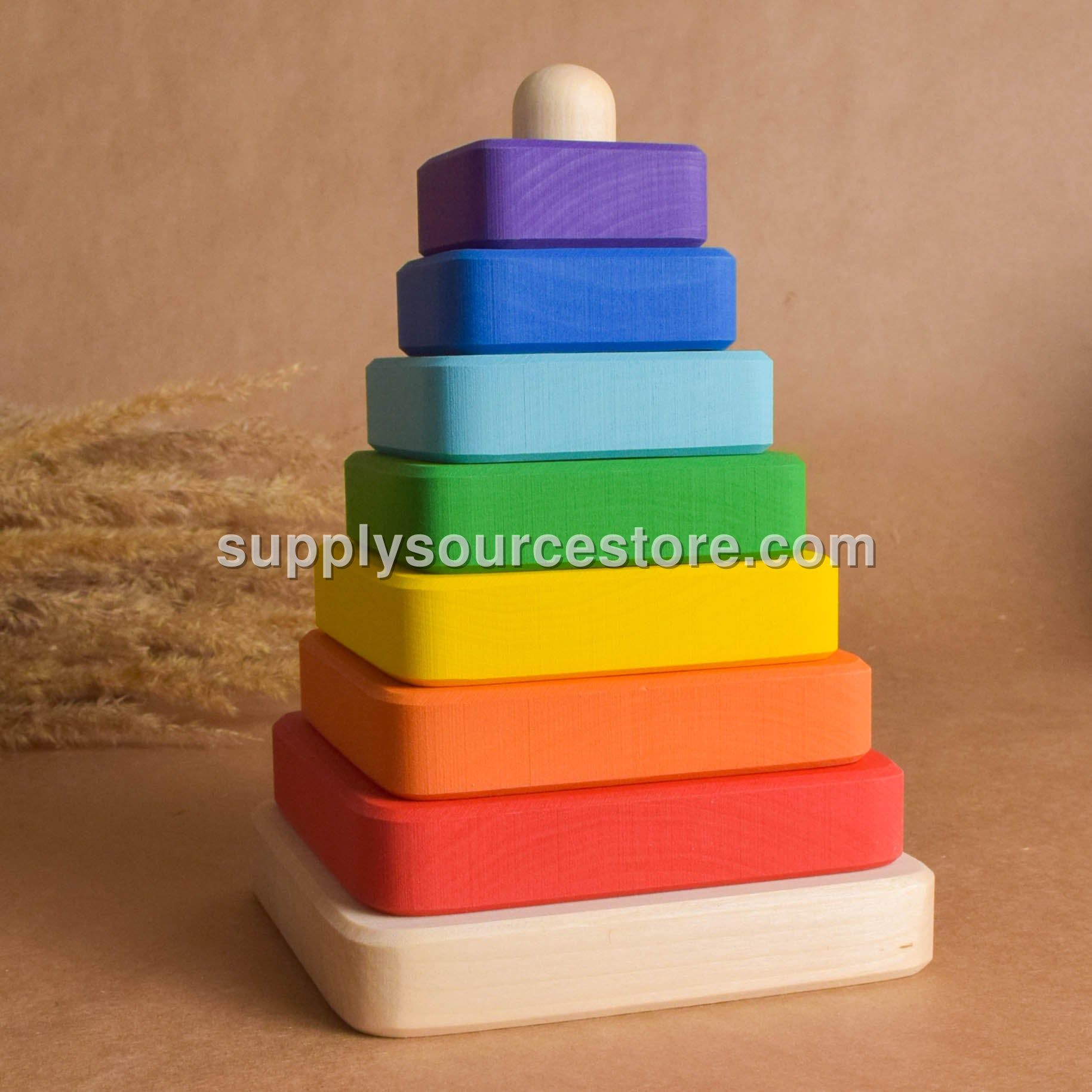 Rainbow Ring Stacking Toy Square