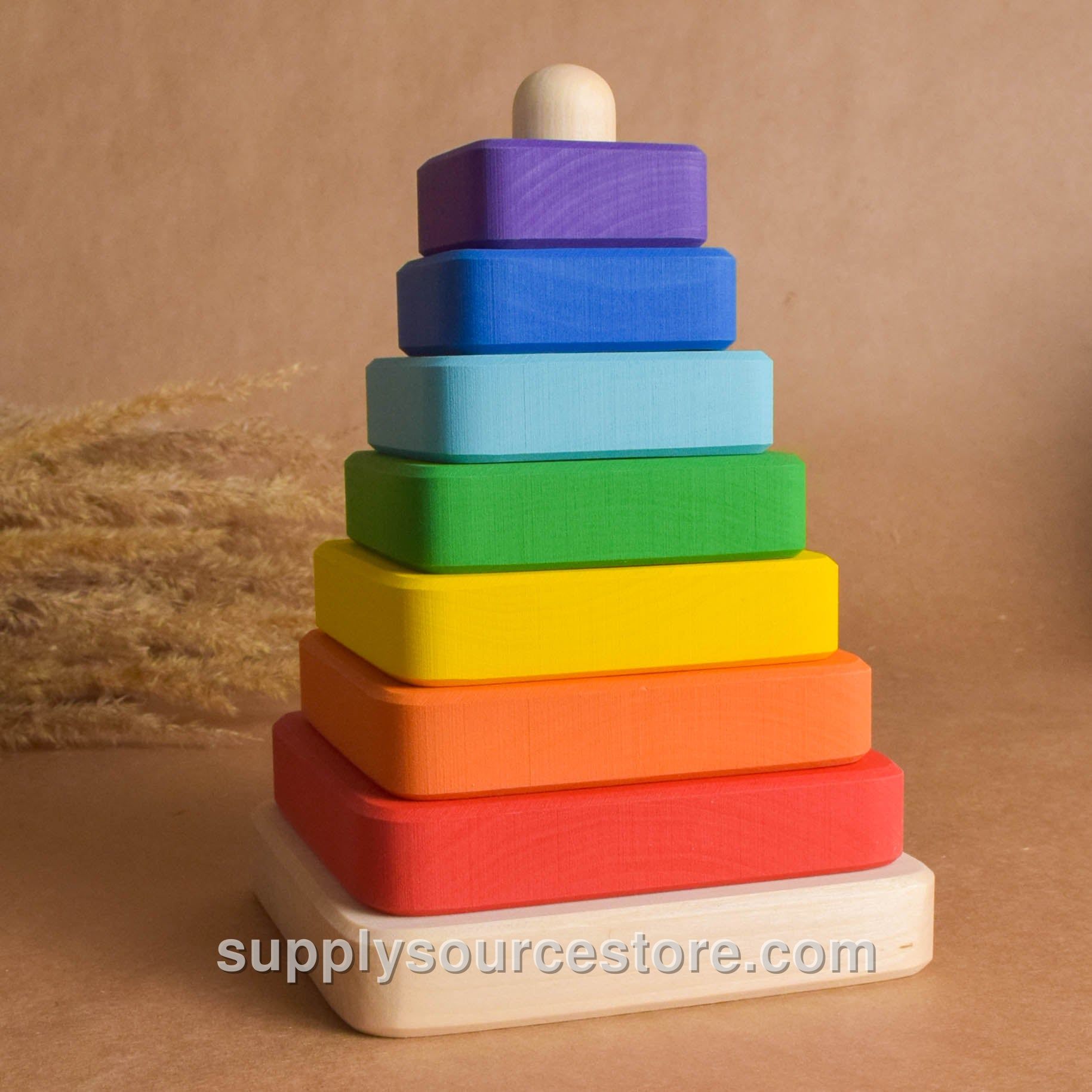 Rainbow Ring Stacking Toy Square
