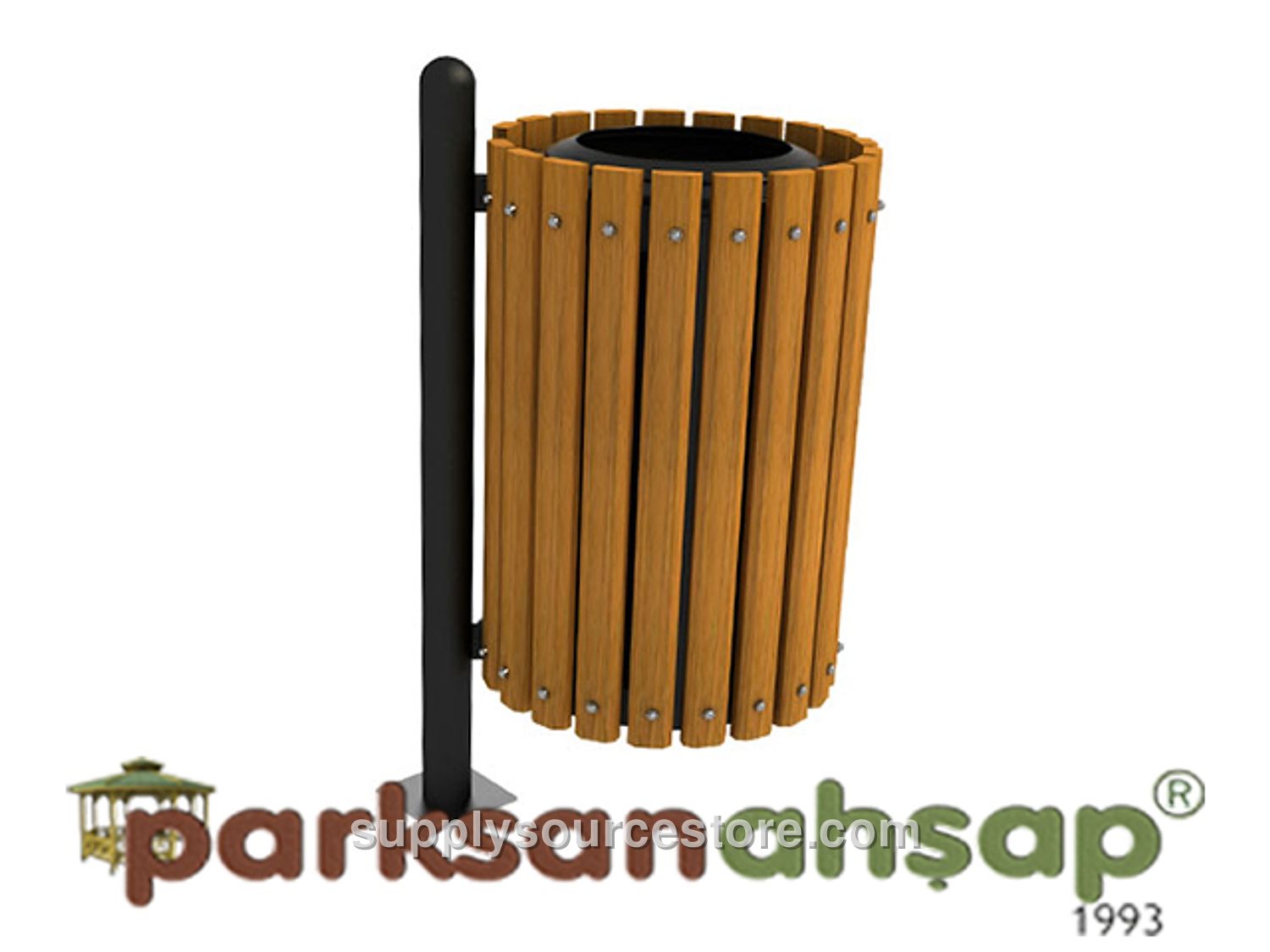 Wood Outdoor Trash Bin