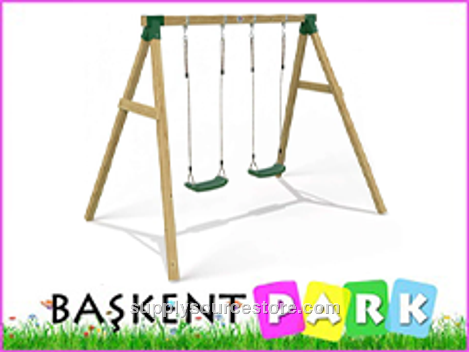 Economical Wooden Swing Set Duo