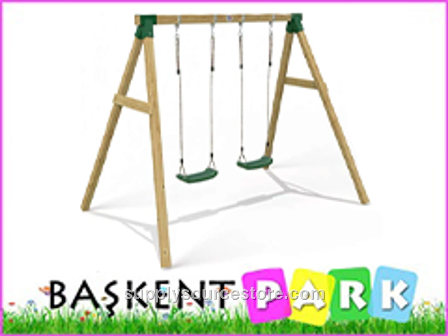 Economical Wooden Swing Set Duo · SS-012127
