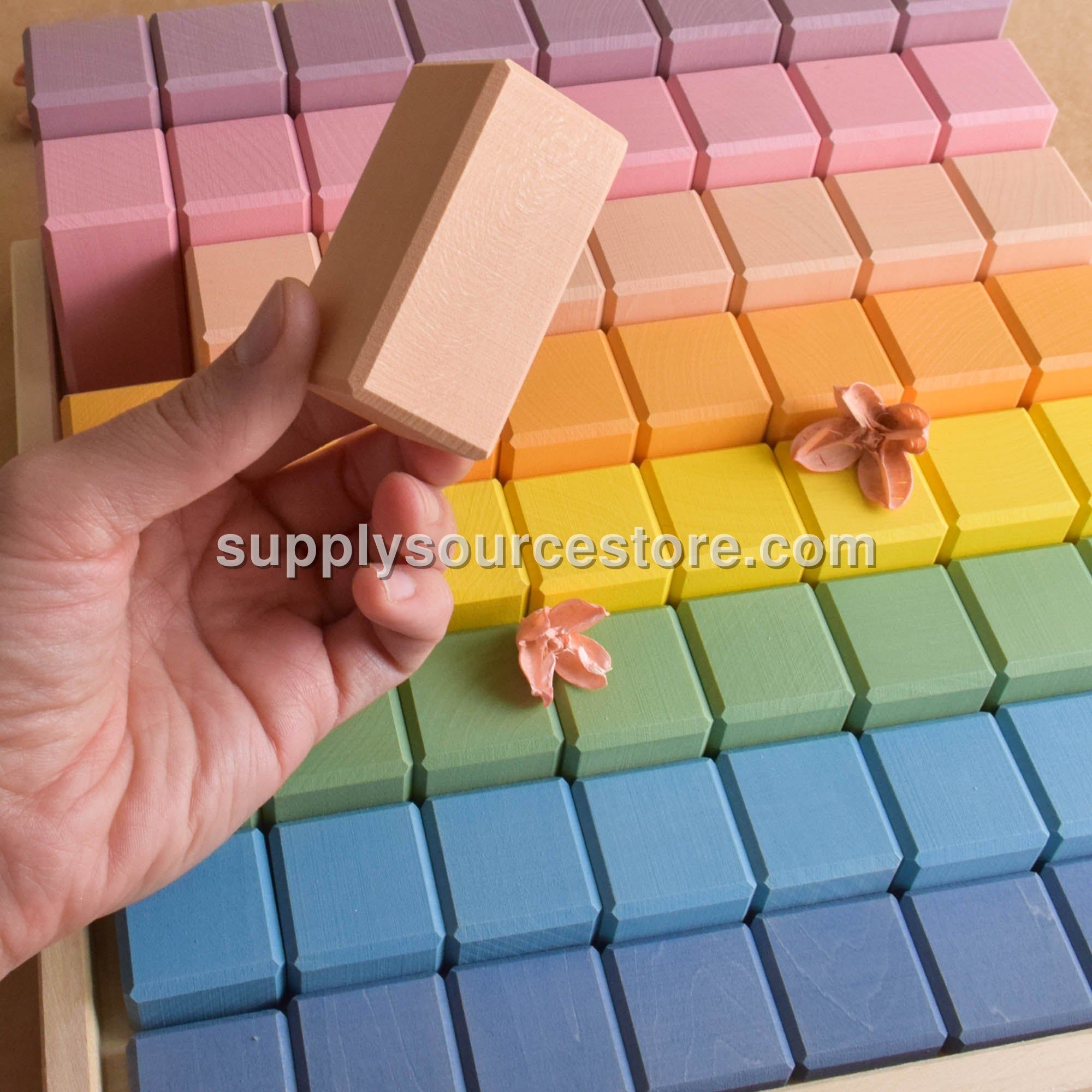 Pastel Stepped Counting Blocks
