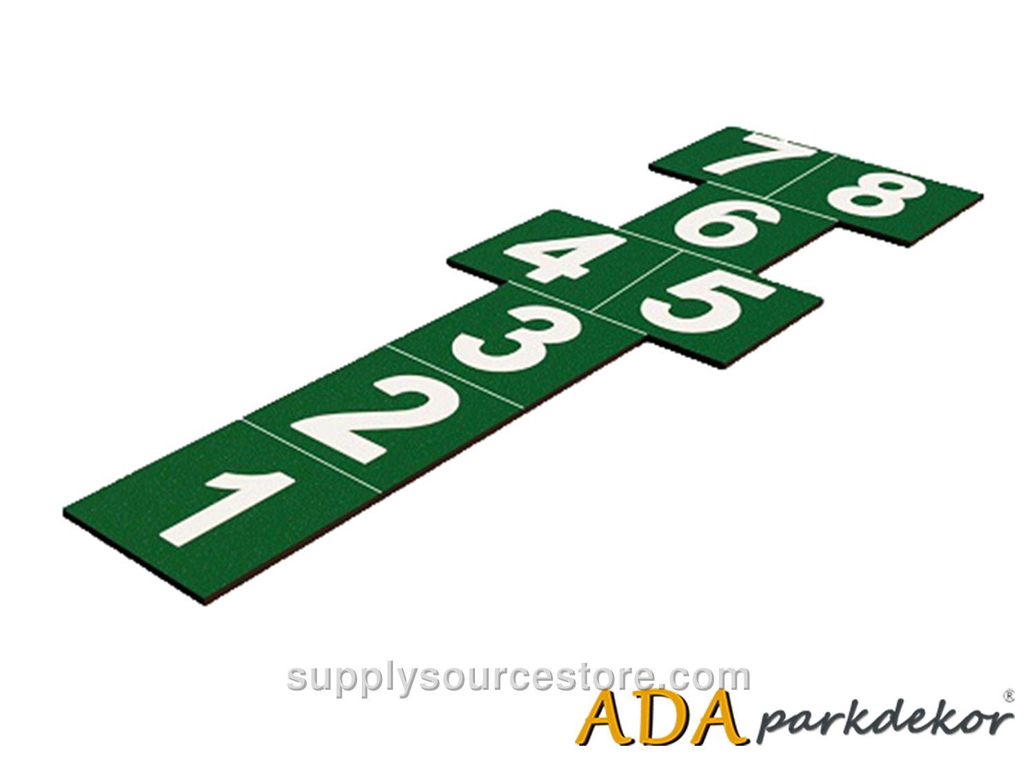 61500 Number Hopscotch Play Set 8‑Piece (40x40x2 cm (15.7 x 15.7 x 0.8 in) Maroon‑Yellow‑Black‑Green‑White)