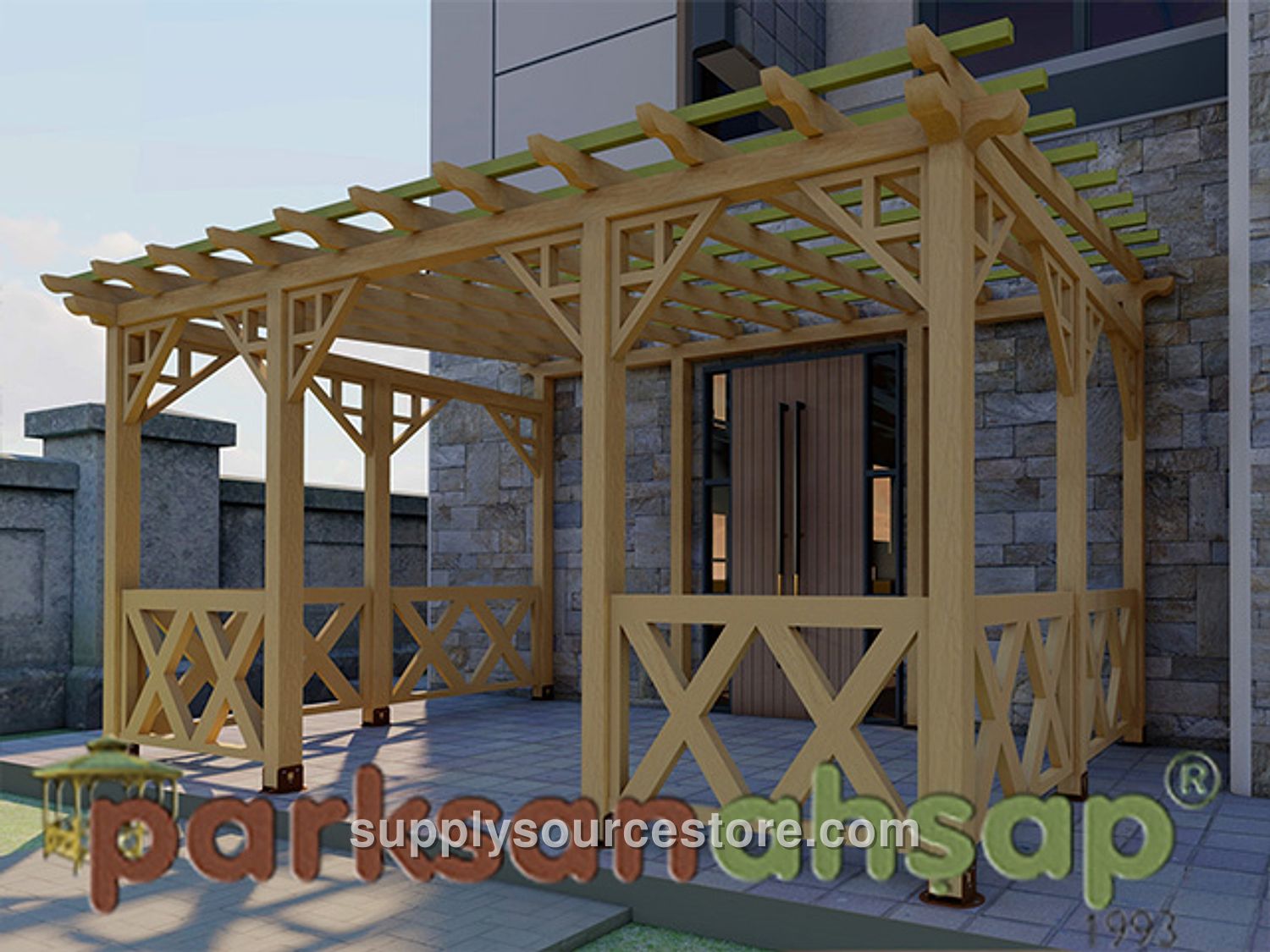 Wooden Veranda 500(L)x300(W)x250(H)
